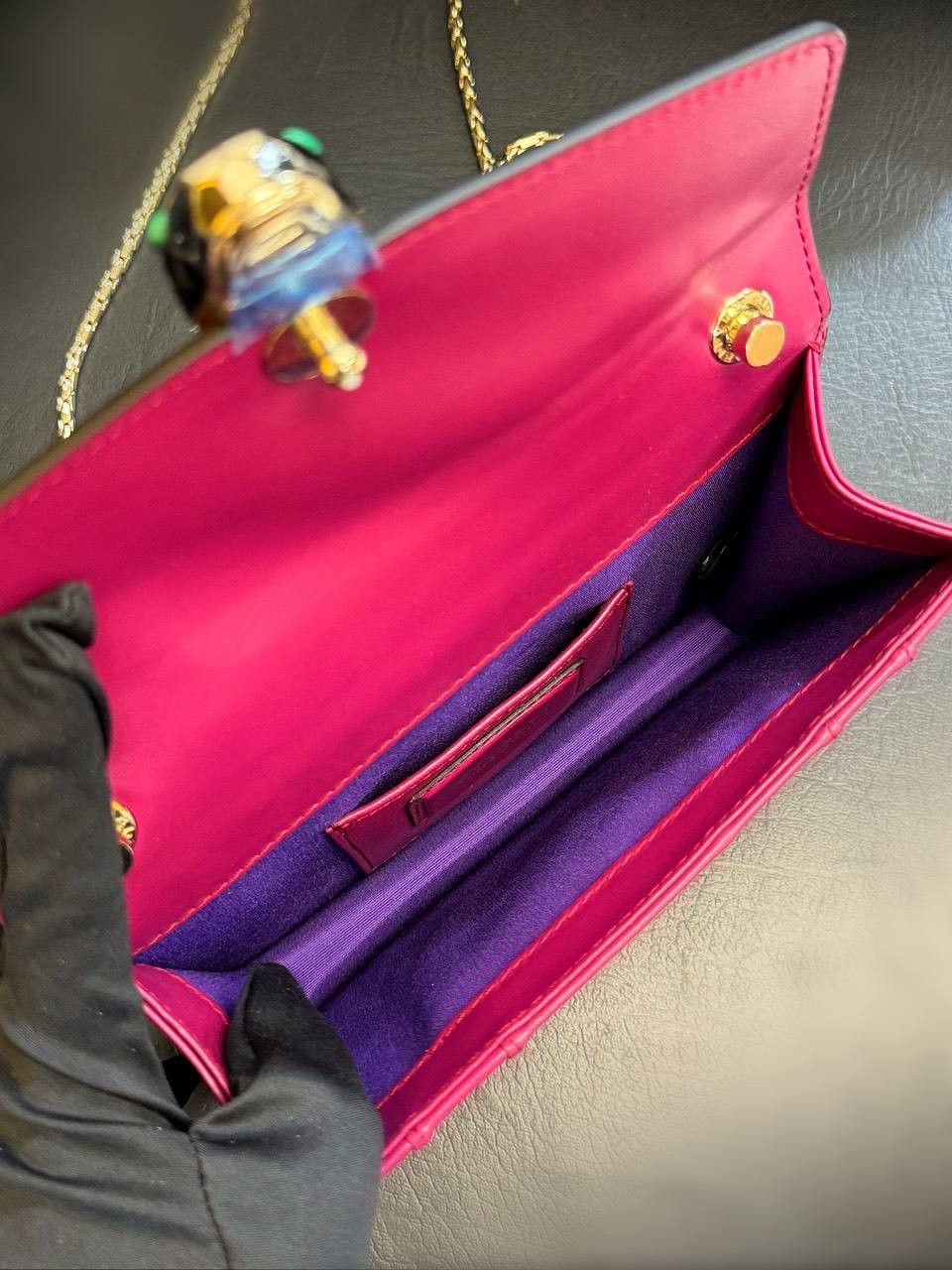Bvlgari Serpenti Forever Square Crossbody Purple Shoulder