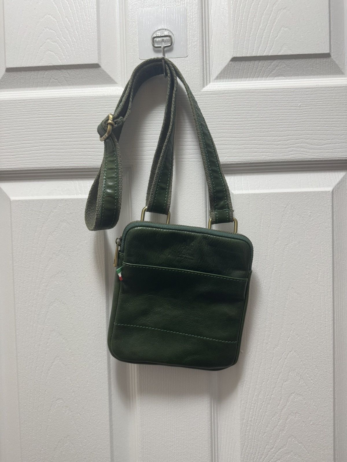Vera Pelle Vera Pelle Leather Crossbag Green Italian Leather Trap Size ONE SIZE - 1 Thumbnail