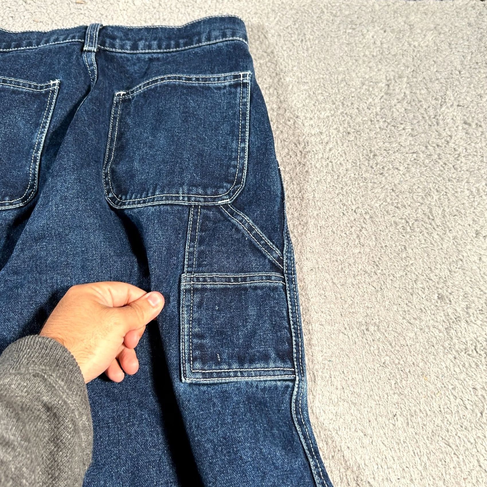 Vintage John Galt Jeans Men Small 25x27 Blue Denim Dark Wash Baggy Skater Zip 5-Pocket Straight Jeans Men’s Regular Denim Pants Classic Baggy Skaterwear Size US 29 - 6 Thumbnail