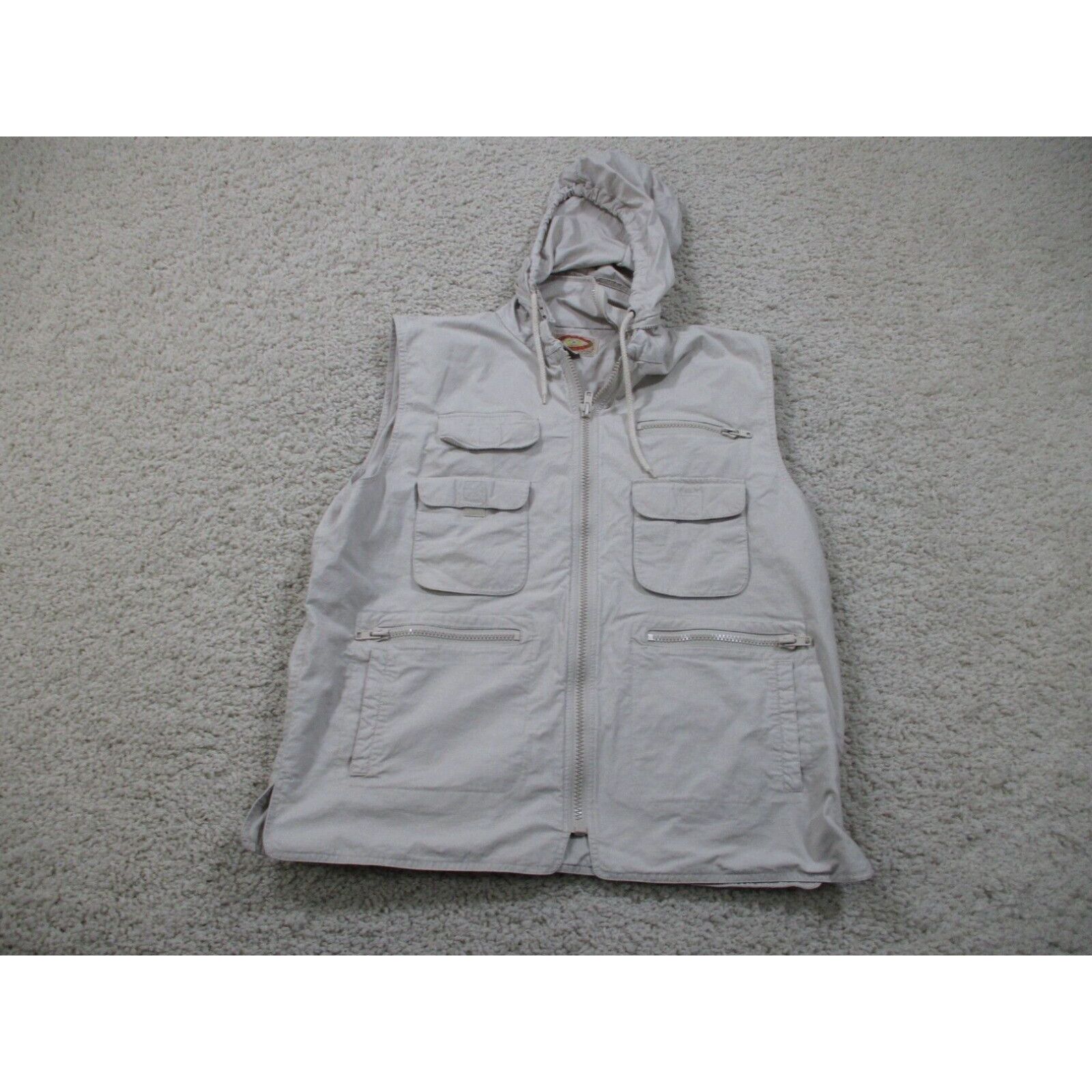 Image of Vintage Banana Republic Vest Men Extra Large Beige Hoodie Outdoor Safari Utility in White (Size XL)