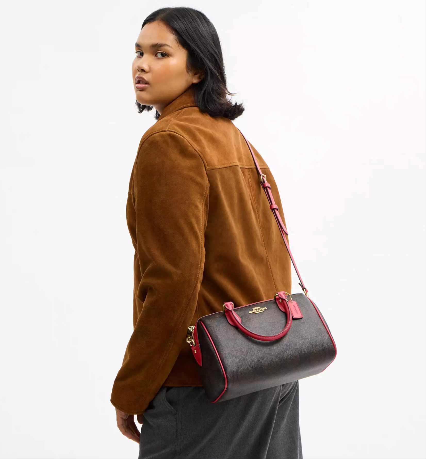 Coach Rowan Satchel Bag In Maxi Signature Canvas CCD76 Size ONE SIZE - 5 Thumbnail