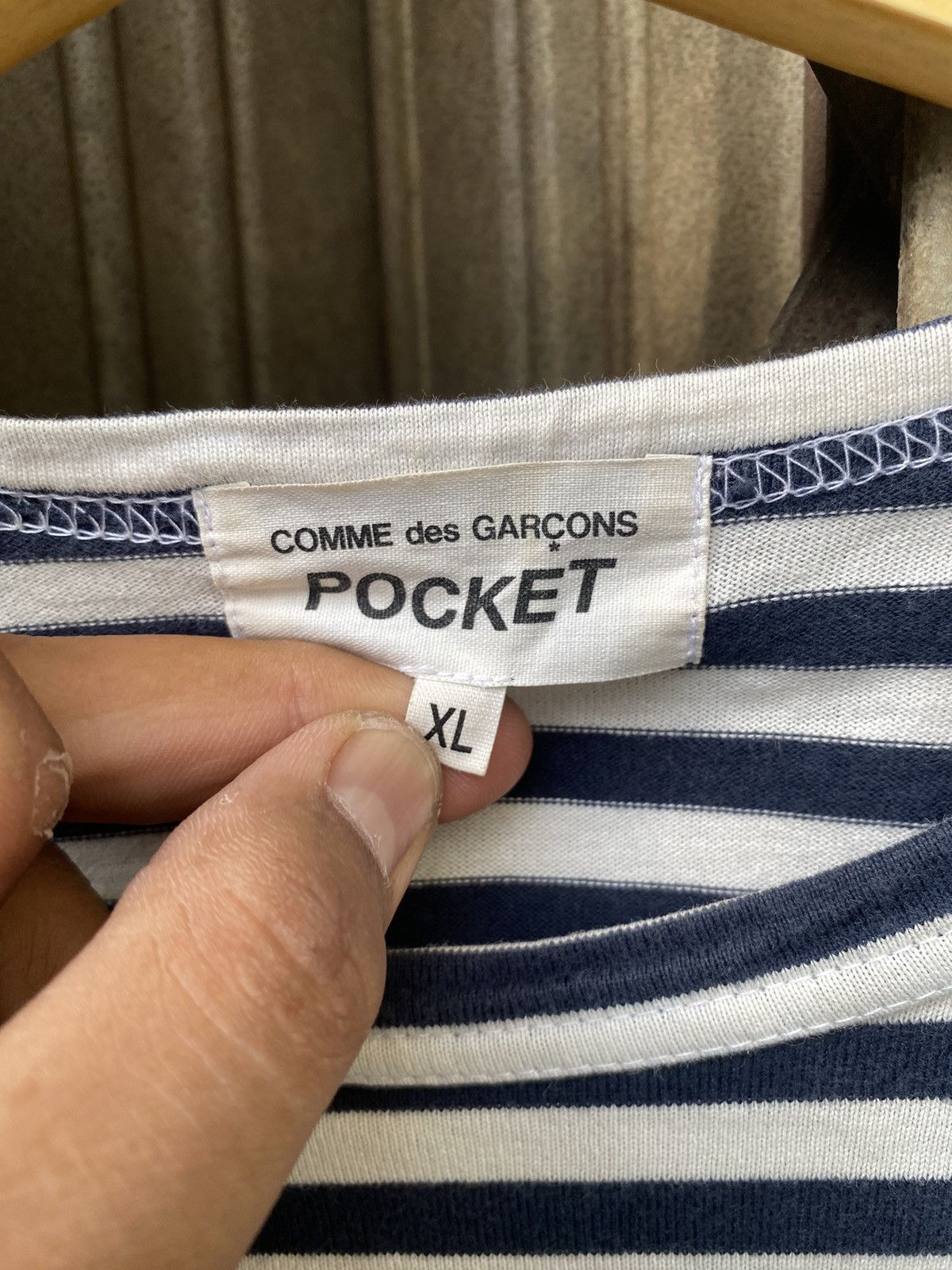 Comme des Garcons Vintage Comme des Garcons LS Strip Tee Size US XL / EU 56 / 4 - 5 Thumbnail