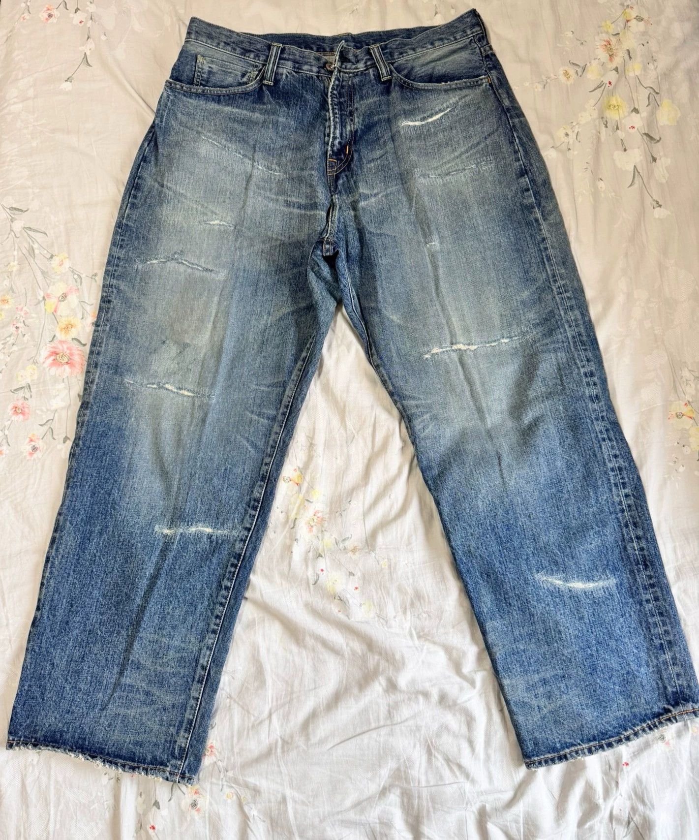 Fragment Design Sequel x Fragment 24AW Washed Distressed Denim Blue XL Size US 36 / EU 52 - 1 Thumbnail
