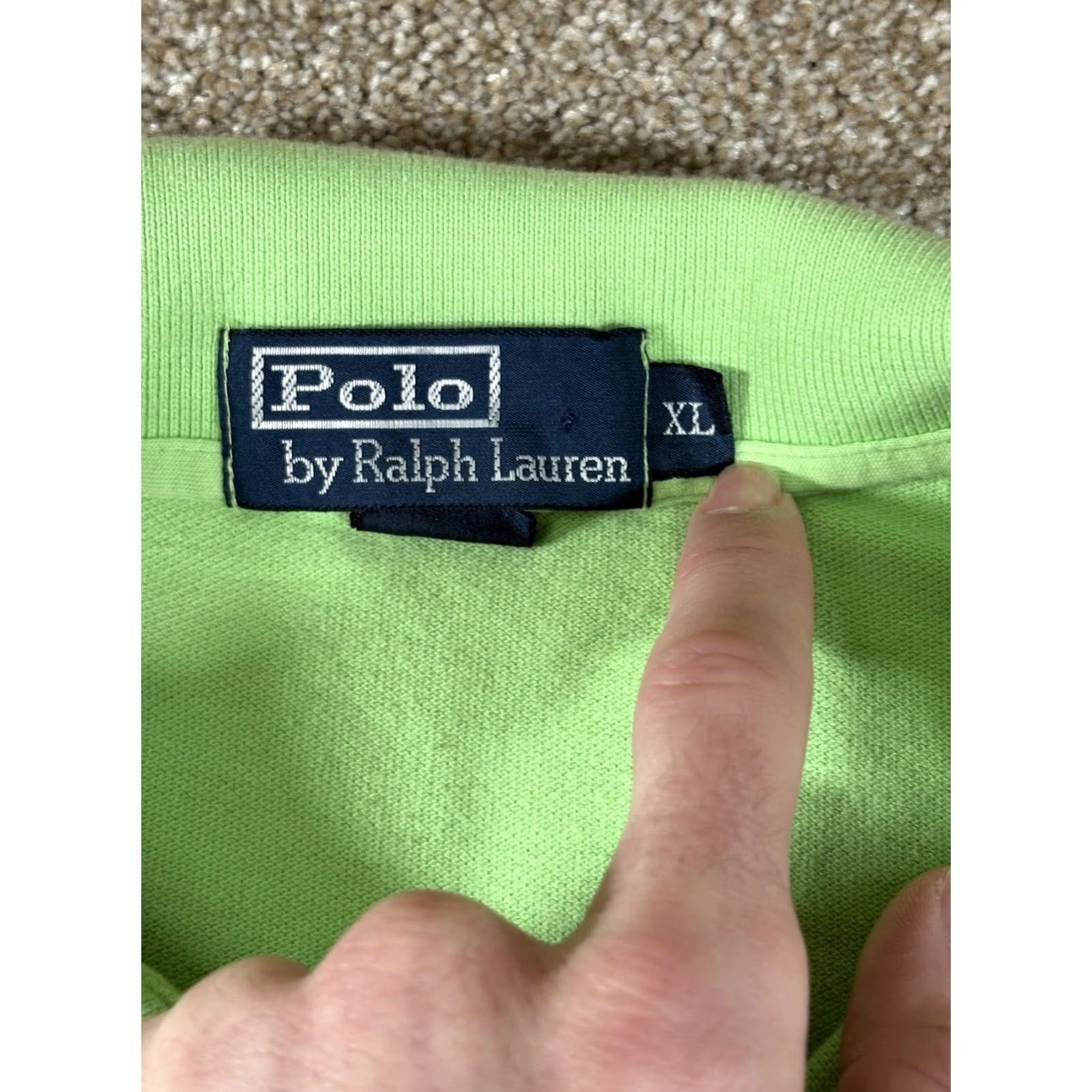 Polo Ralph Lauren VINTAGE Polo Ralph Lauren Shirt Polo Green Men XL 100% Cotton Green Short Sleeve Collared Polo Ralph Lauren Big Pony Mens Size US XL / EU 56 / 4 - 3 Thumbnail
