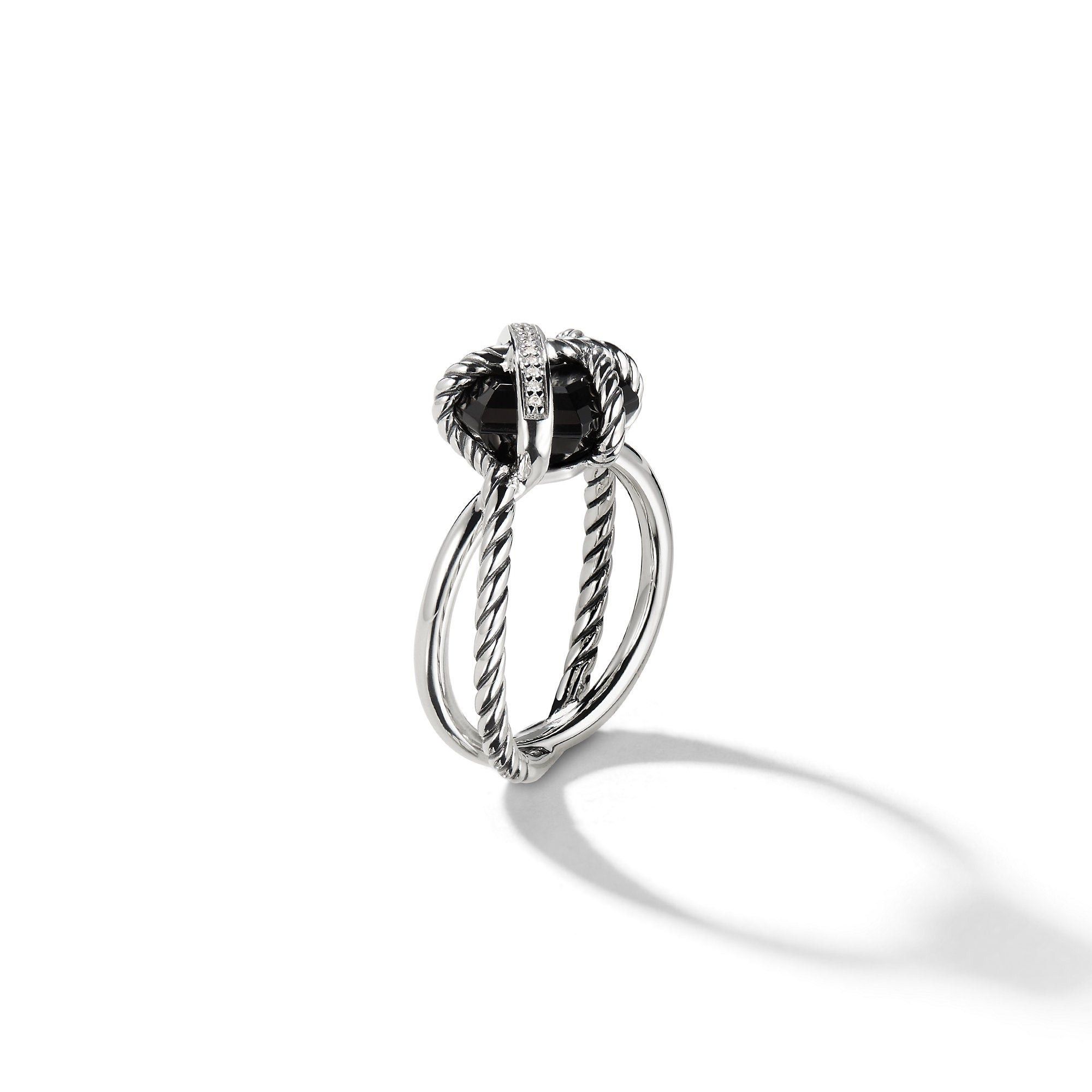 David Yurman o1w1db10325 Wrap Ring in Sterling Silver with Black Onyx Size ONE SIZE - 5 Thumbnail