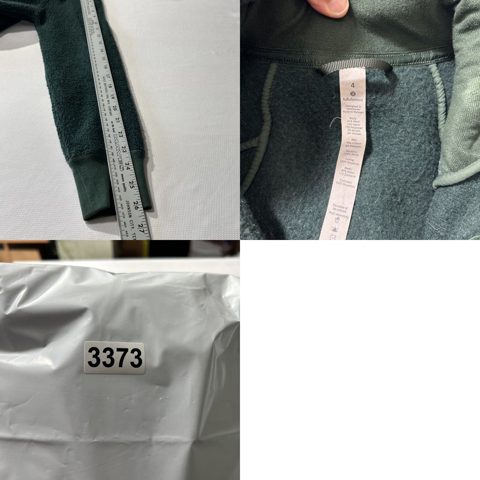 Lululemon Lululemon So Sherpa Crop Bomber Jacket Women Size 4 Green Full Zip Wool Blend, Cropped, Pockets, High Neck, Athleisure, 100% Polyester Lining Size S / US 4 / IT 40 - 8 Thumbnail