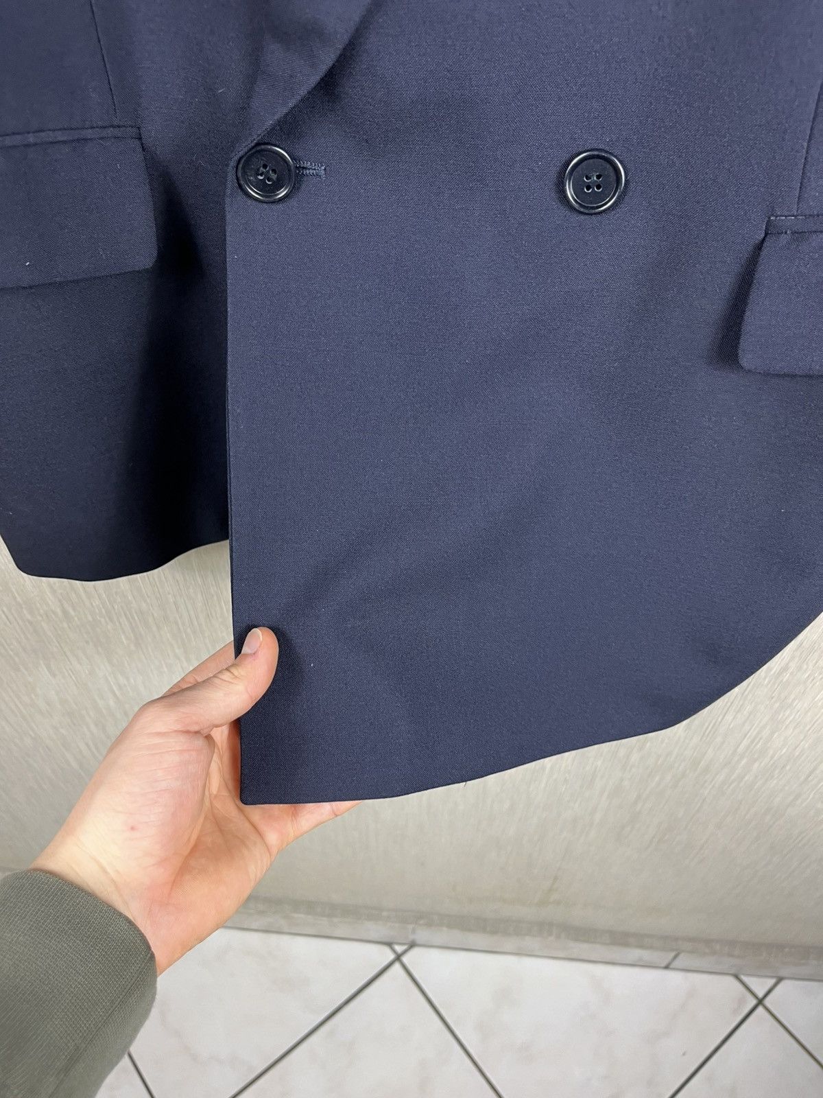 Hugo Boss × Vintage Vintage Hugo Boss wool navy blazer double-breasted jacket Size US M / EU 48-50 / 2 - 11 Thumbnail