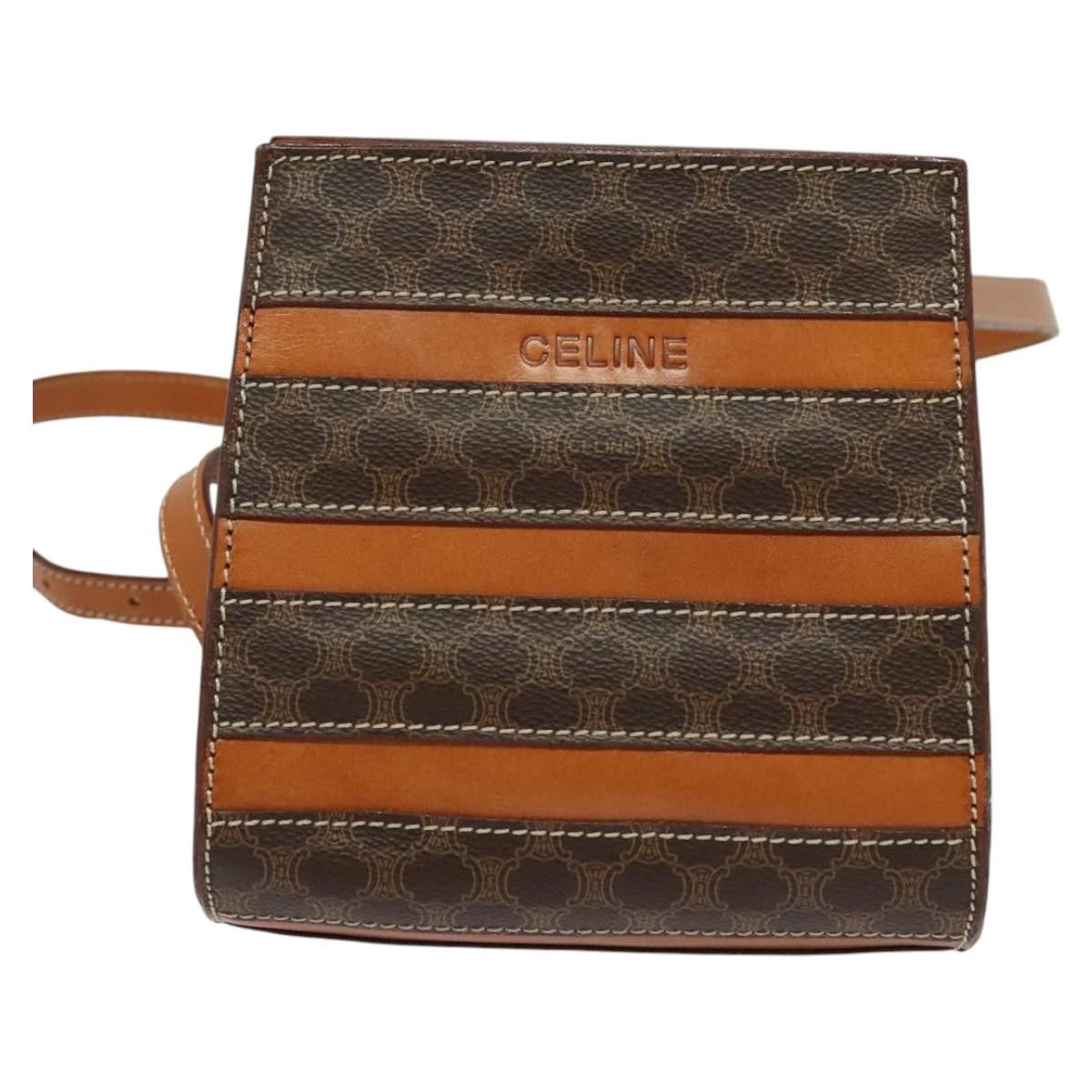 Celine CELINE Macadam Canvas Backpack Pvc Leather Brown Gold Size ONE SIZE - 2 Thumbnail