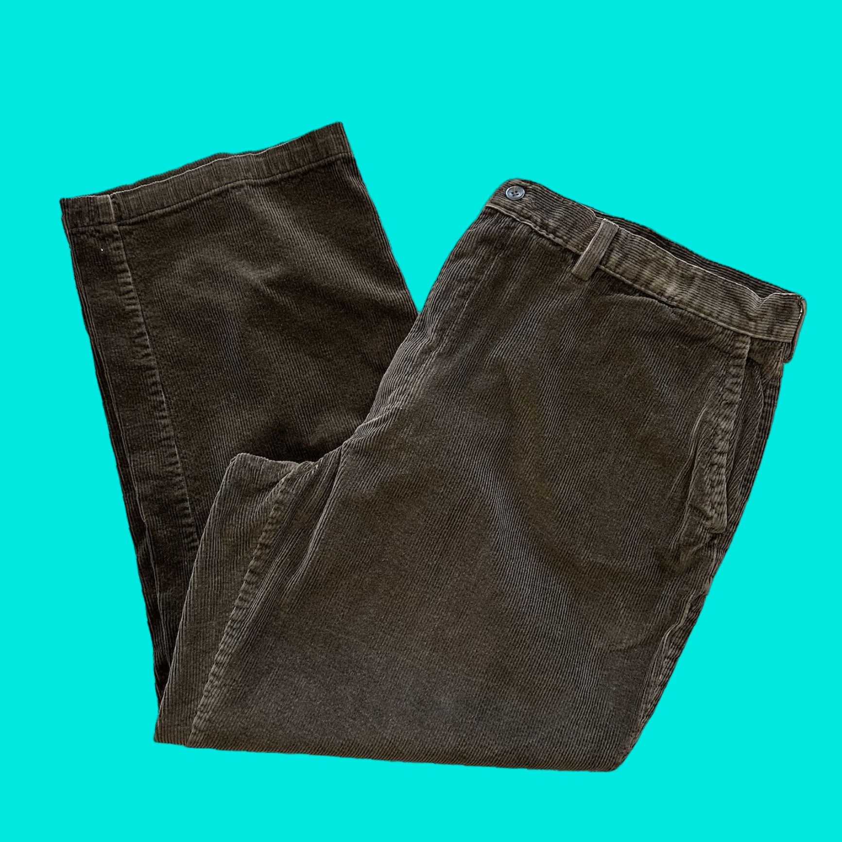 Roundtree & Yorke Roundtree & Yorke Corduroy Pants Mens 42x28 Relaxed Fit Straight Leg Brown Size US 42 / EU 58 - 1 Thumbnail