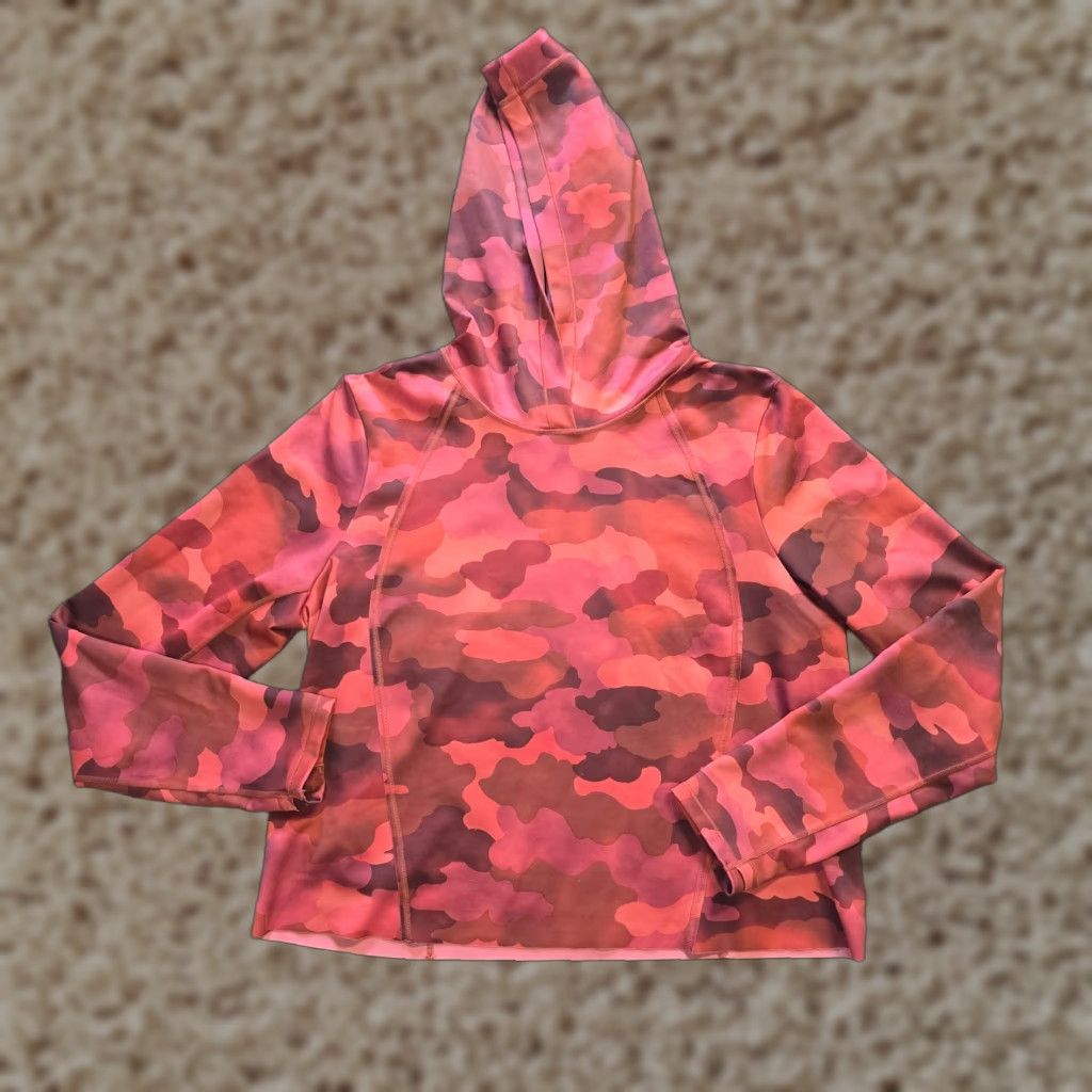 Athleta Athleta Hoodie Women XL Red Camo Performance Crop Casual Comfort Size XL / US 12-14 / IT 48-50 - 1 Thumbnail