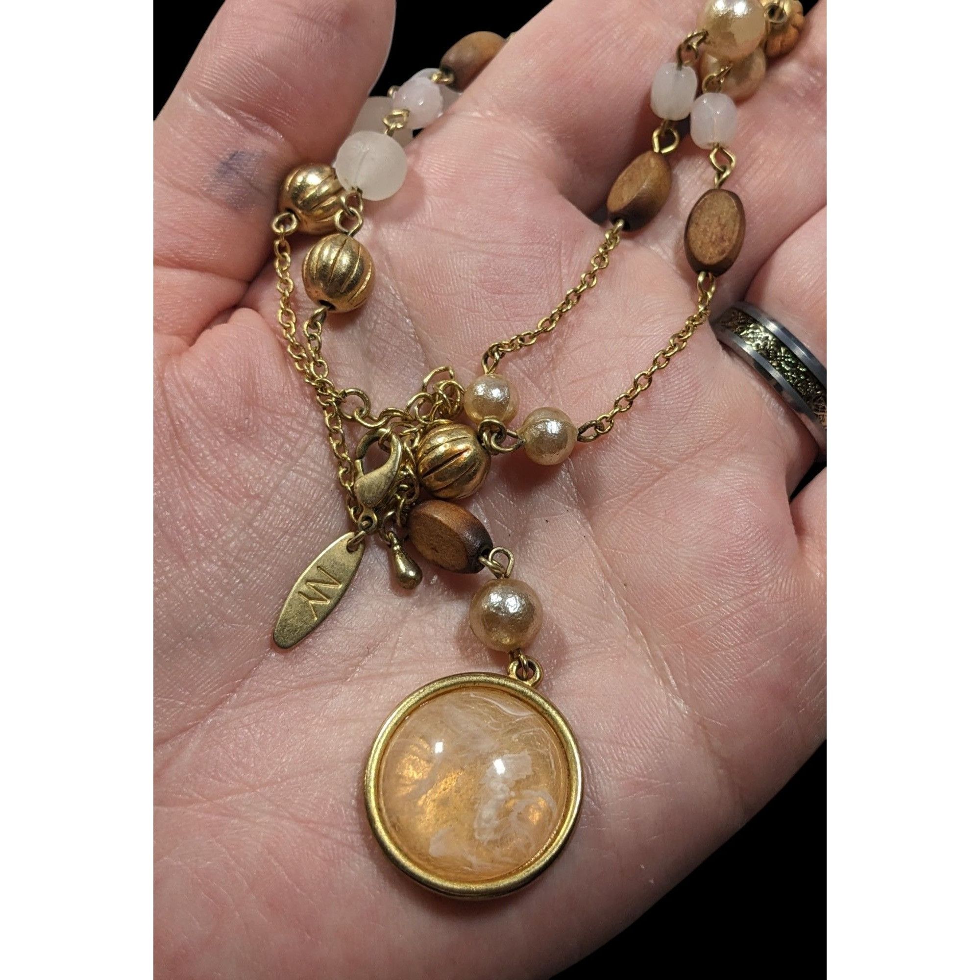 Other New York & Company Gold Tone Beaded Y Pendant Necklace Size ONE SIZE - 5 Thumbnail