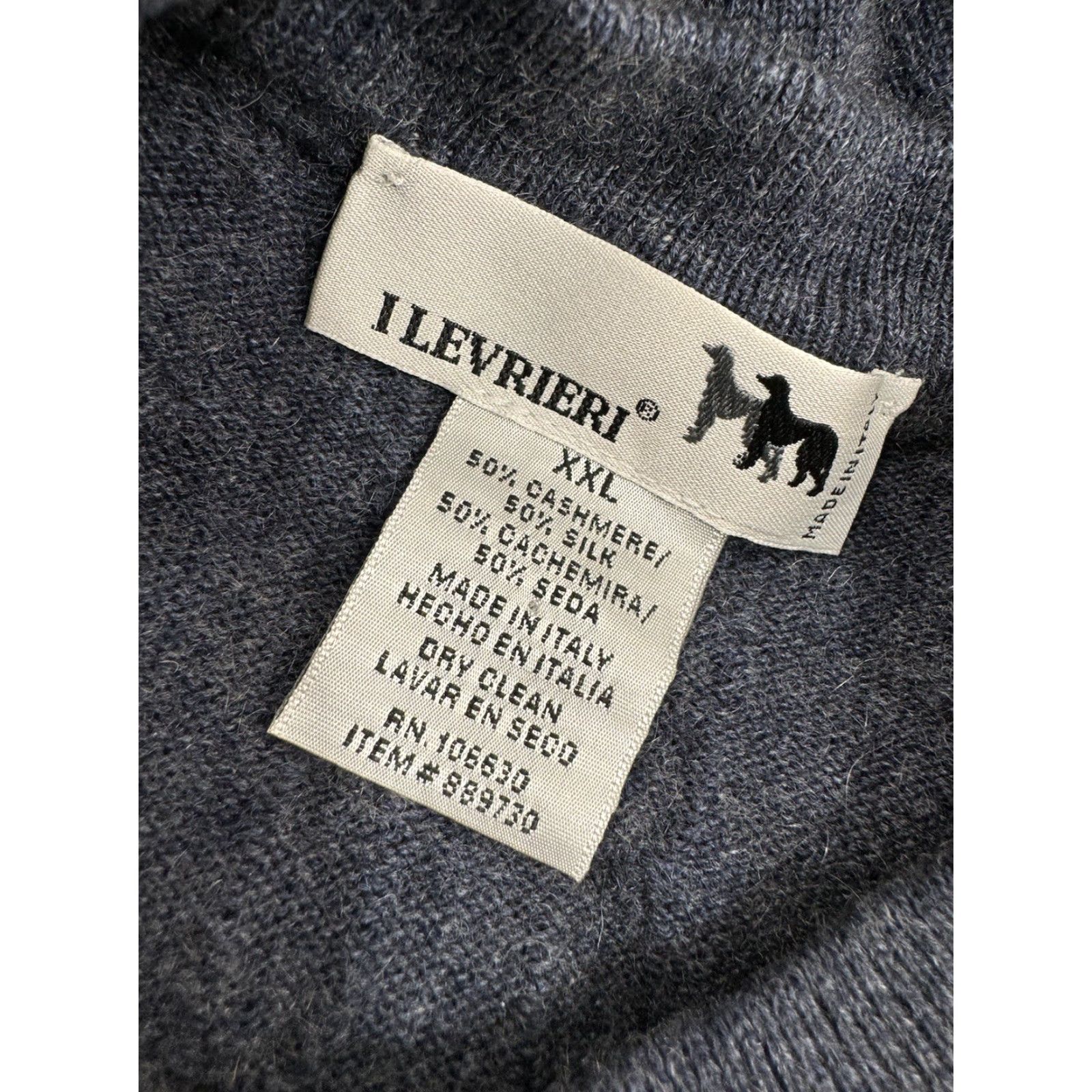 Vintage I LEVRIERI Sweater - Silk Cashmere Mens XXL Blue Pullover Knit 2XL Italy Cashmere / Silk Wool Blend (no) Size US XXL / EU 58 / 5 - 5 Thumbnail