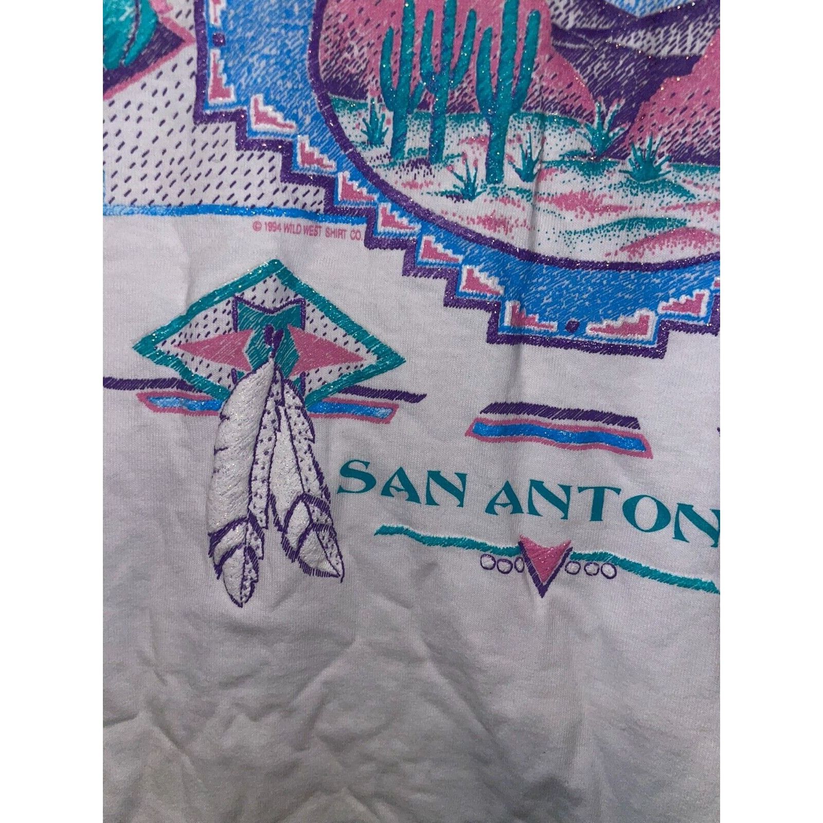 Jerzees Vintage Fiesta Texas San Antonio Shirt Graphic L White Tee Size US L / EU 52-54 / 3 - 5 Thumbnail