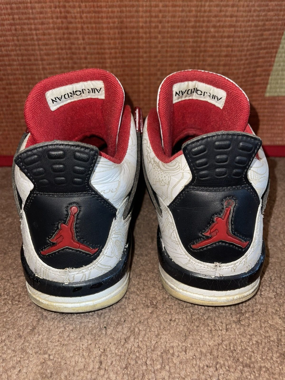 Jordan Brand Vintage Nike Air Jordan 4 White Laser 2005 Y2K white red Size US 8 / EU 41 - 4 Thumbnail