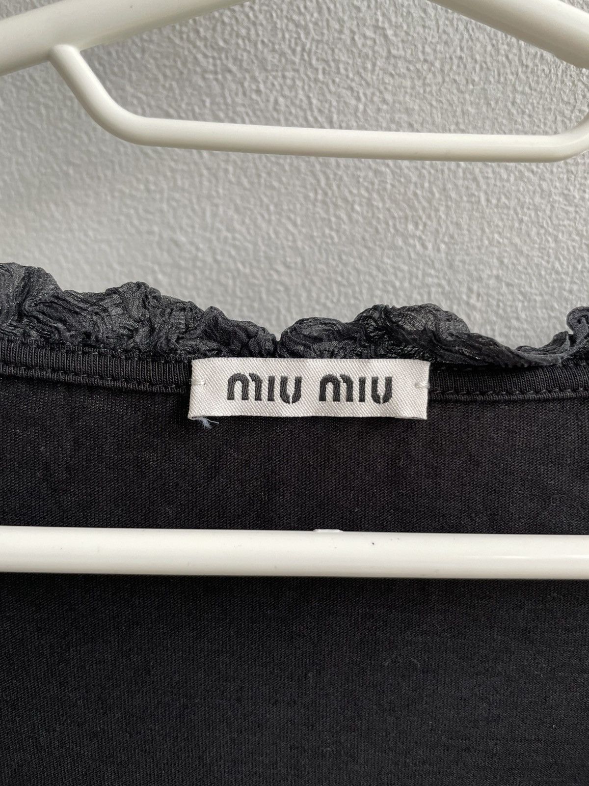Miu Miu Miu Miu Silk & Cotton Blouse Top Black Pullover Long Sleeve Size XL / US 12-14 / IT 48-50 - 4 Thumbnail