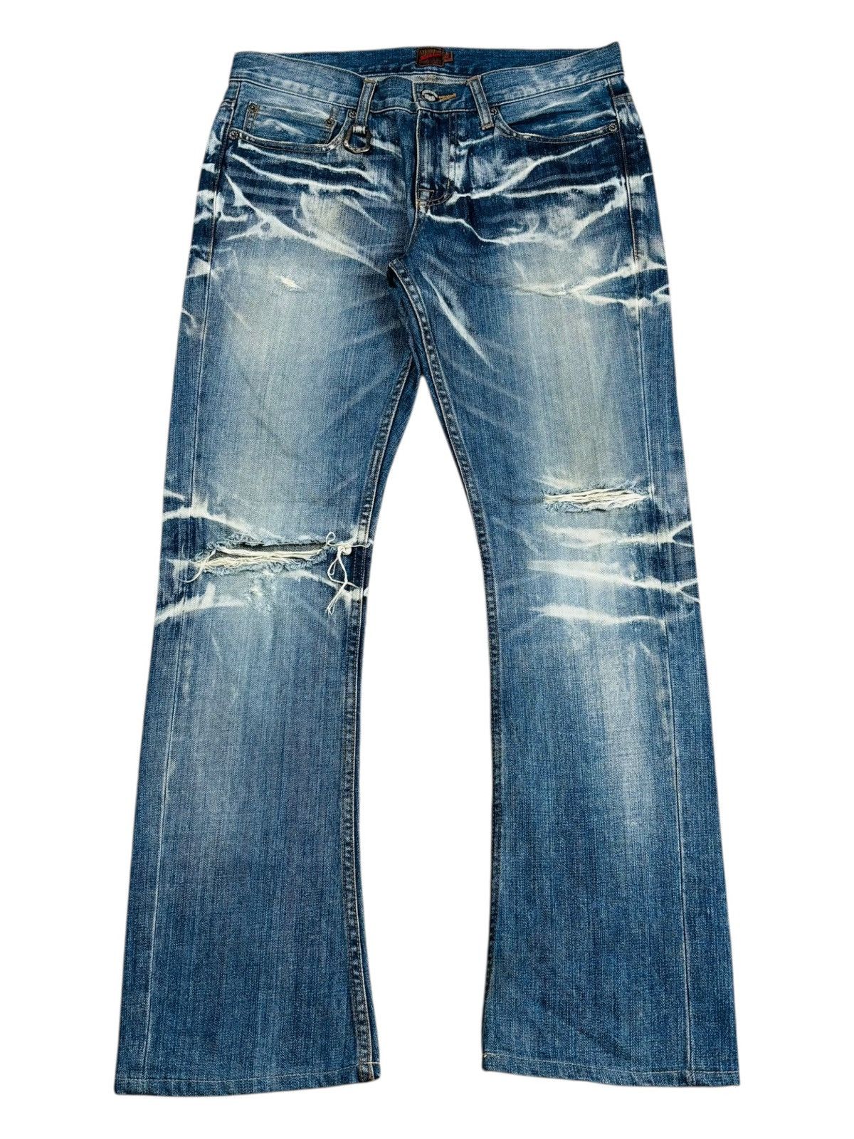 Isamu Katayama Backlash Archive Jackrose - Grunge Washed Denim Pants Size US 31 - 1 Thumbnail