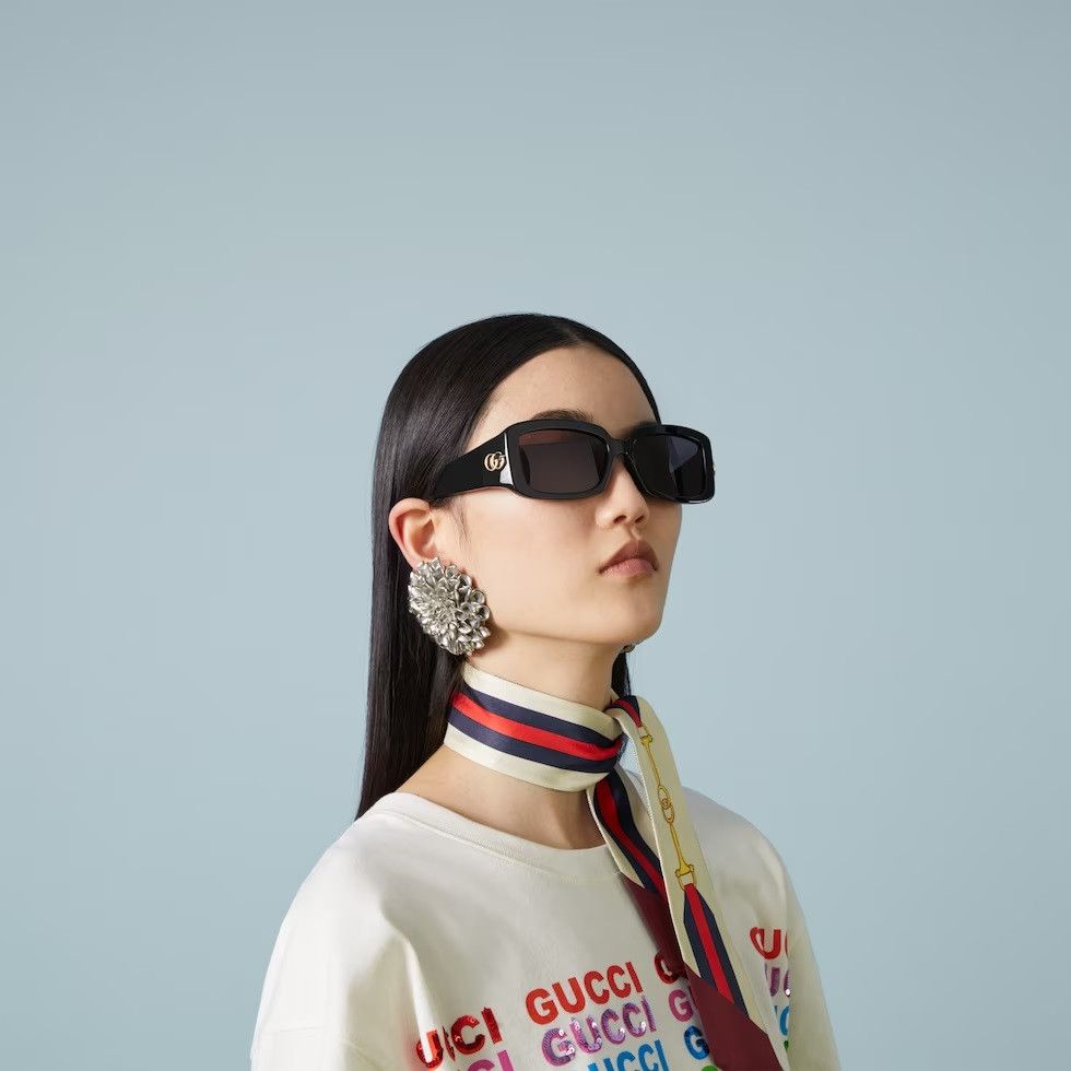 Gucci NEW Gucci GG1403S 001 Unisex Rectangle Sunglasses Size ONE SIZE - 12 Thumbnail
