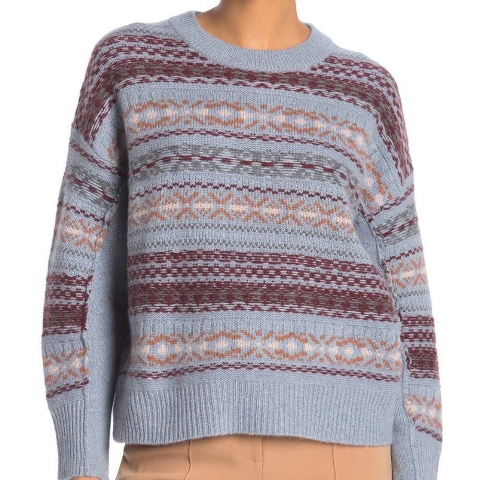 360Cashmere Fair Isle Print Wool & Cashmere Blended Sweater-360 Cashmere Size S / US 4 / IT 40 - 1 Thumbnail