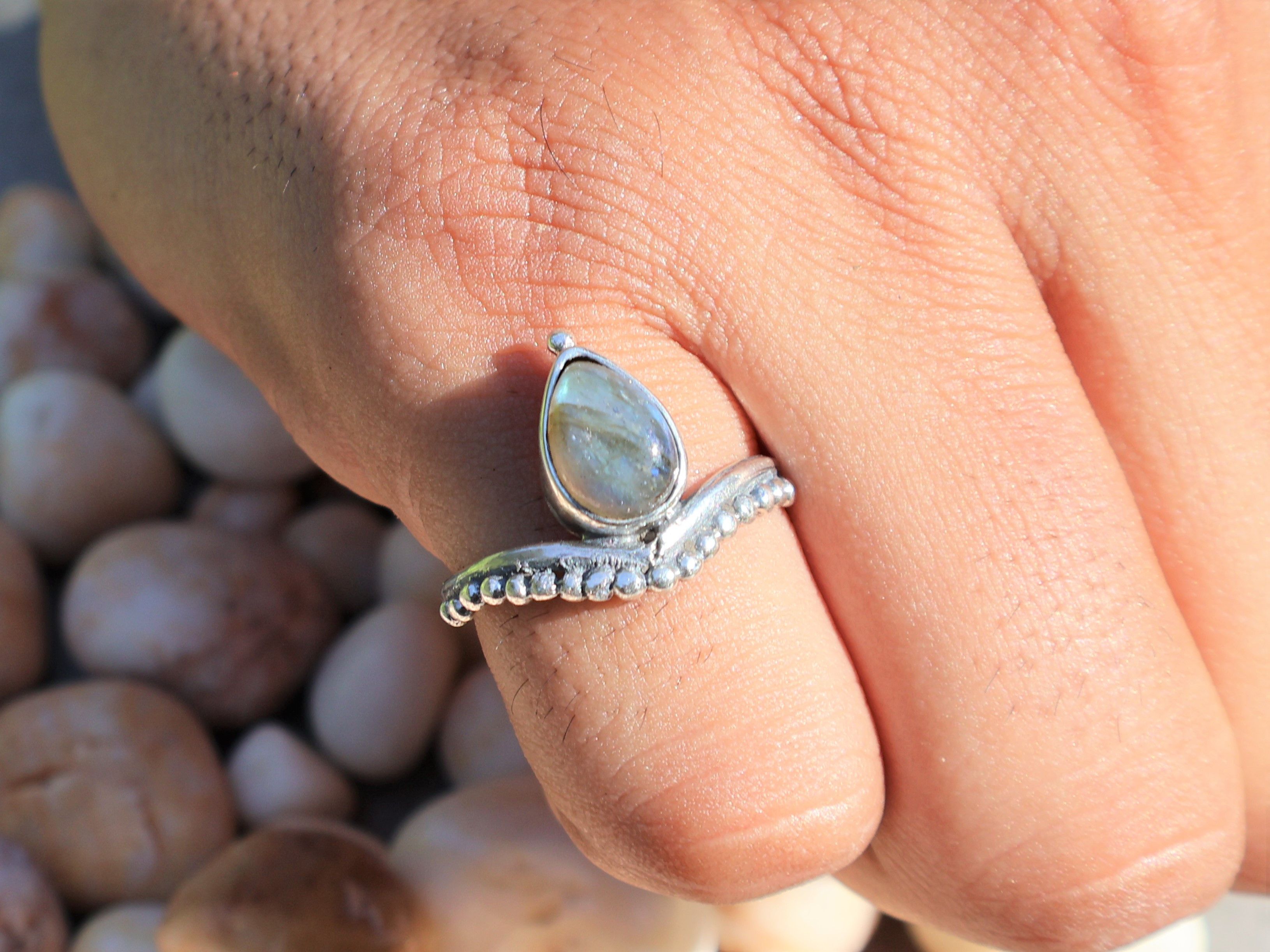 Handmade Labradorite Ring, 925 Sterling Silver, Handmade Women Ring, Size ONE SIZE - 1 Thumbnail