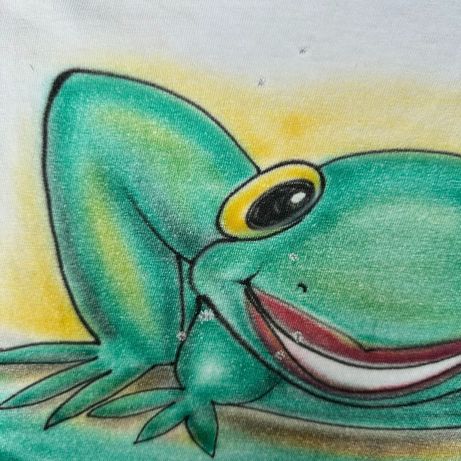 Hanes Vintage Y2K Frog Airbrush T-Shirt White M Jordan Colorful An Size US M / EU 48-50 / 2 - 5 Thumbnail