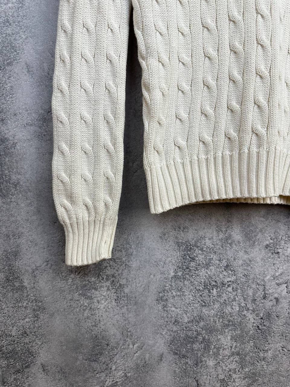 Ralph Lauren Sport Ralph Lauren Sport Cable Knit V-Neck VIntage Ivory Sweater Size M / US 6-8 / IT 42-44 - 5 Thumbnail