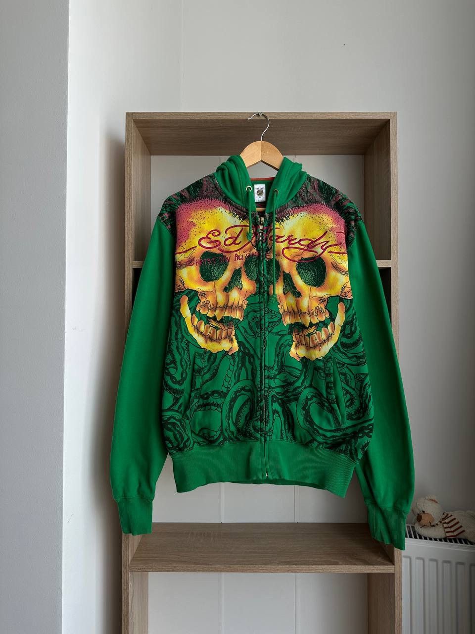 Christian Audigier × Ed Hardy × Vintage Vintage Ed Hardy Christian Audigier Green Hoodie Size US S / EU 44-46 / 1 - 8 Thumbnail