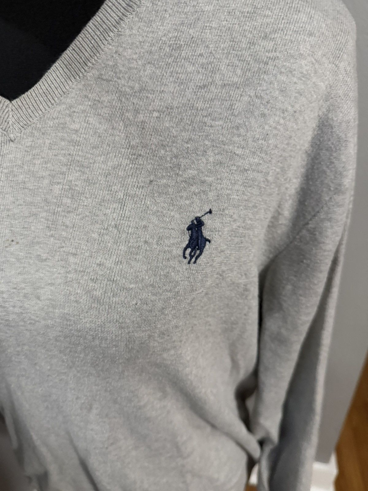 Polo Ralph Lauren Polo Ralph Lauren Pima Cotton V Neck Grey Sweater Medium Size US M / EU 48-50 / 2 - 3 Thumbnail