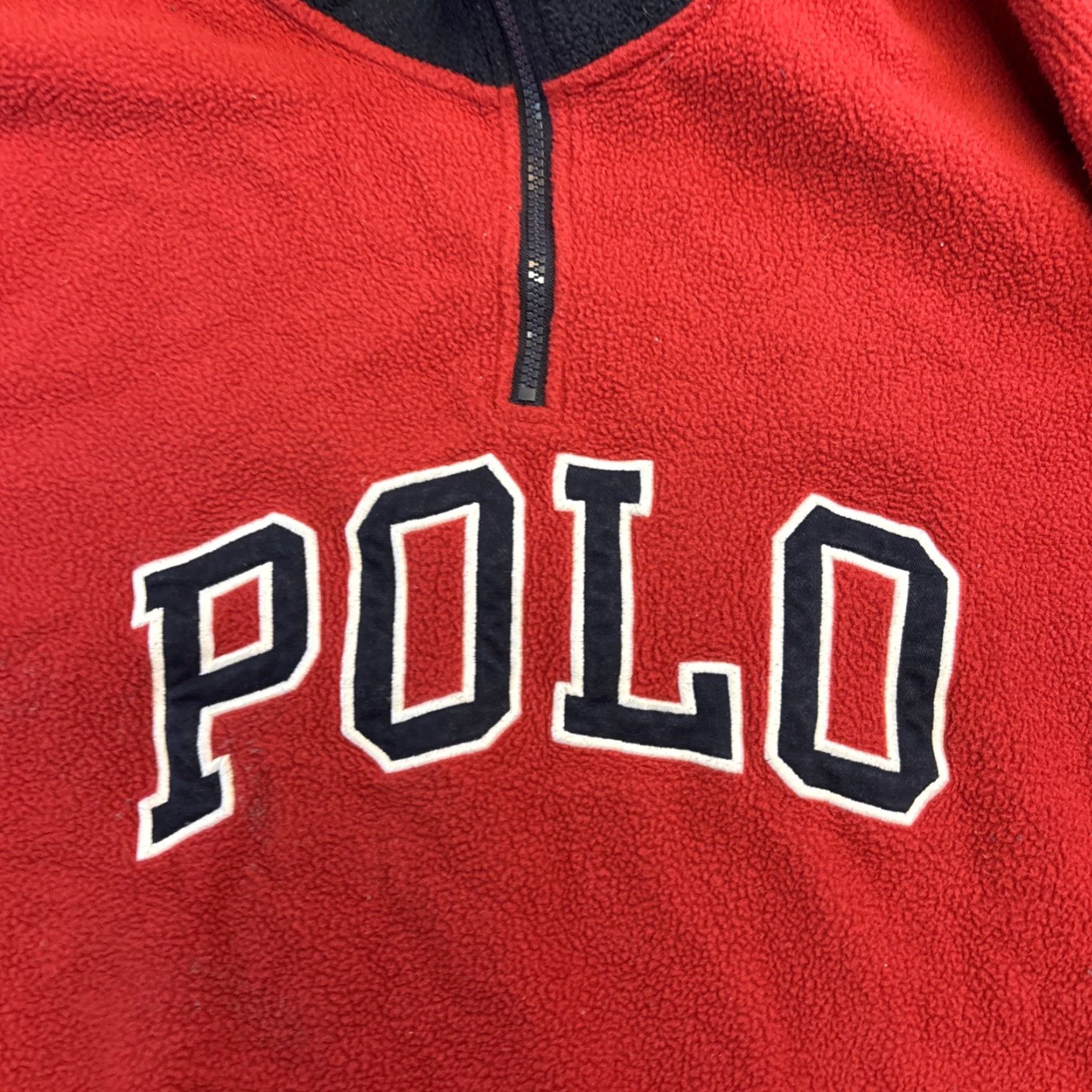 Polo Ralph Lauren Polo Ralph Lauren Mens XXL Pullover 1/4 Zip Fleece Red USA Flag Spellout Size US XXL / EU 58 / 5 - 2 Thumbnail