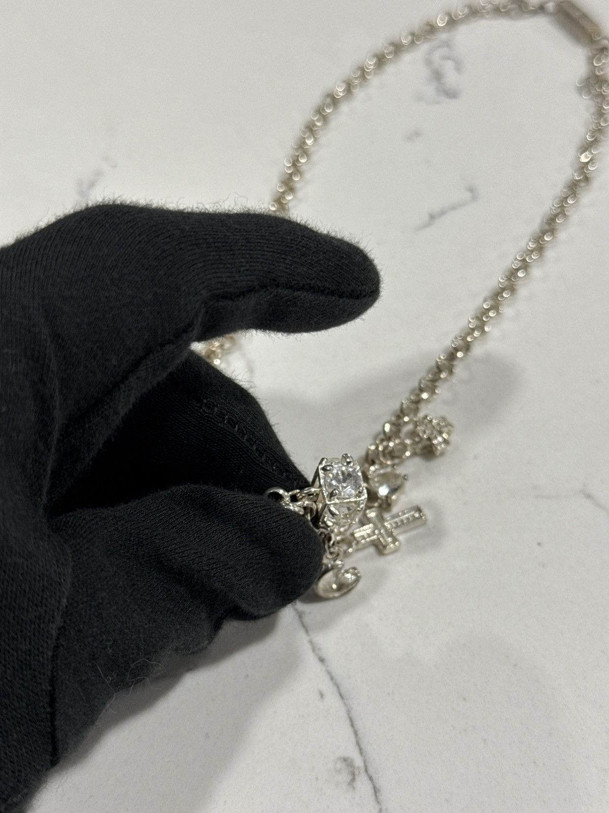 Sterling Silver Y2K Sterling Silver Charm Necklace Coquette Size ONE SIZE - 6 Thumbnail