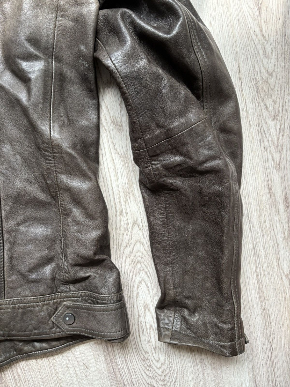 Allsaints AllSaints Conroy Leather Biker Jacket Men Size S Brown Moto Size US S / EU 44-46 / 1 - 18 Thumbnail