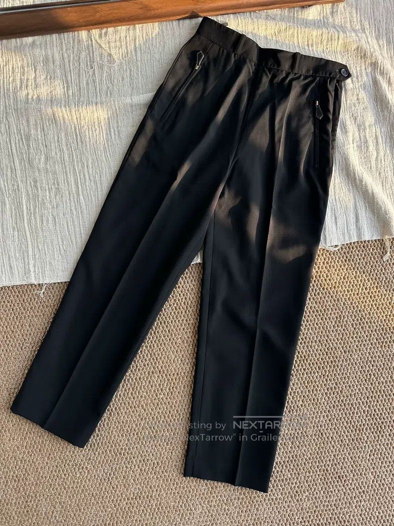 Hermes Hermes Fine Wool Narrow Suit Pants, Black Size 25" / US 0 / IT 36 - 1 Thumbnail