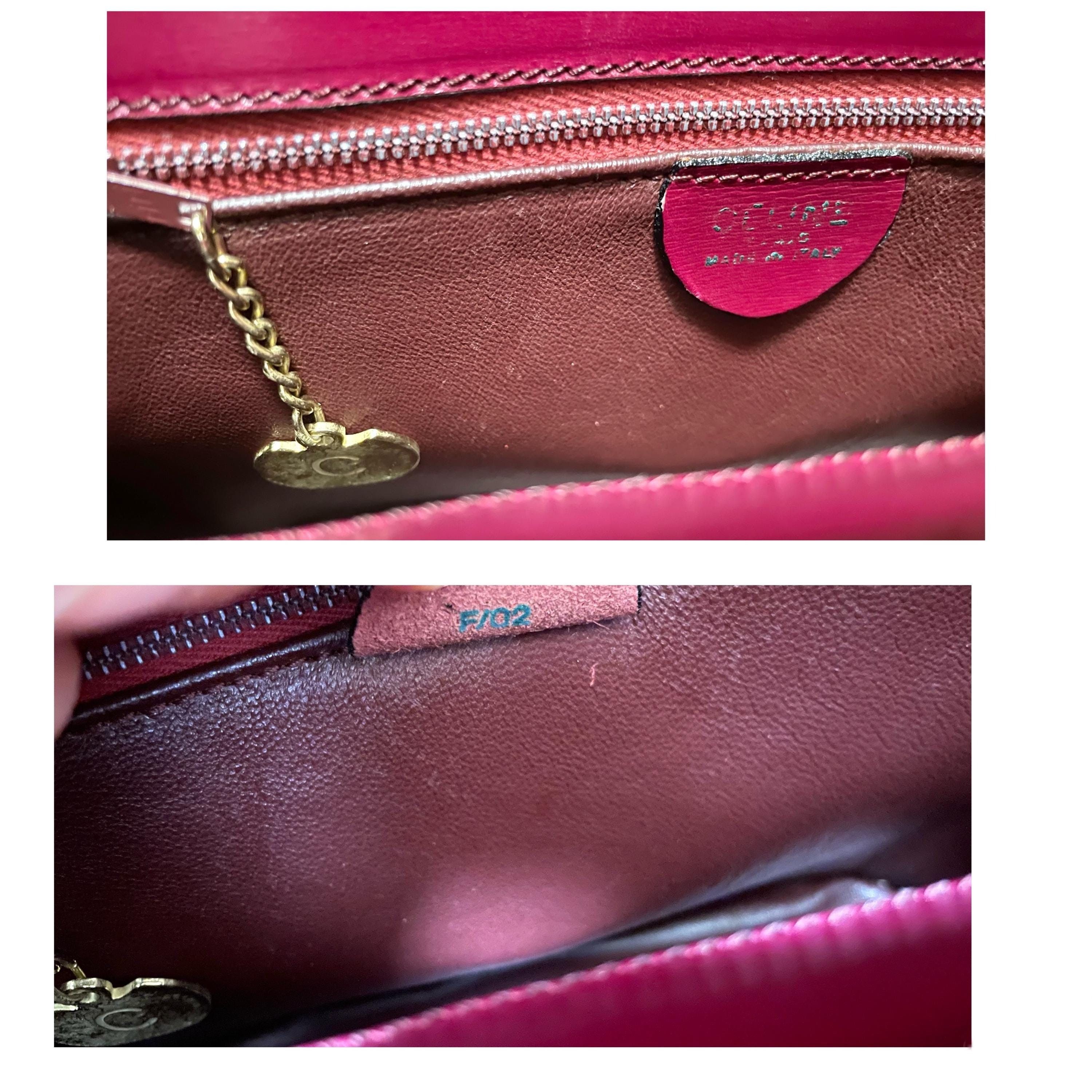 Celine Vintage Celine bordeux,wine red leather handbag. Size ONE SIZE - 9 Thumbnail