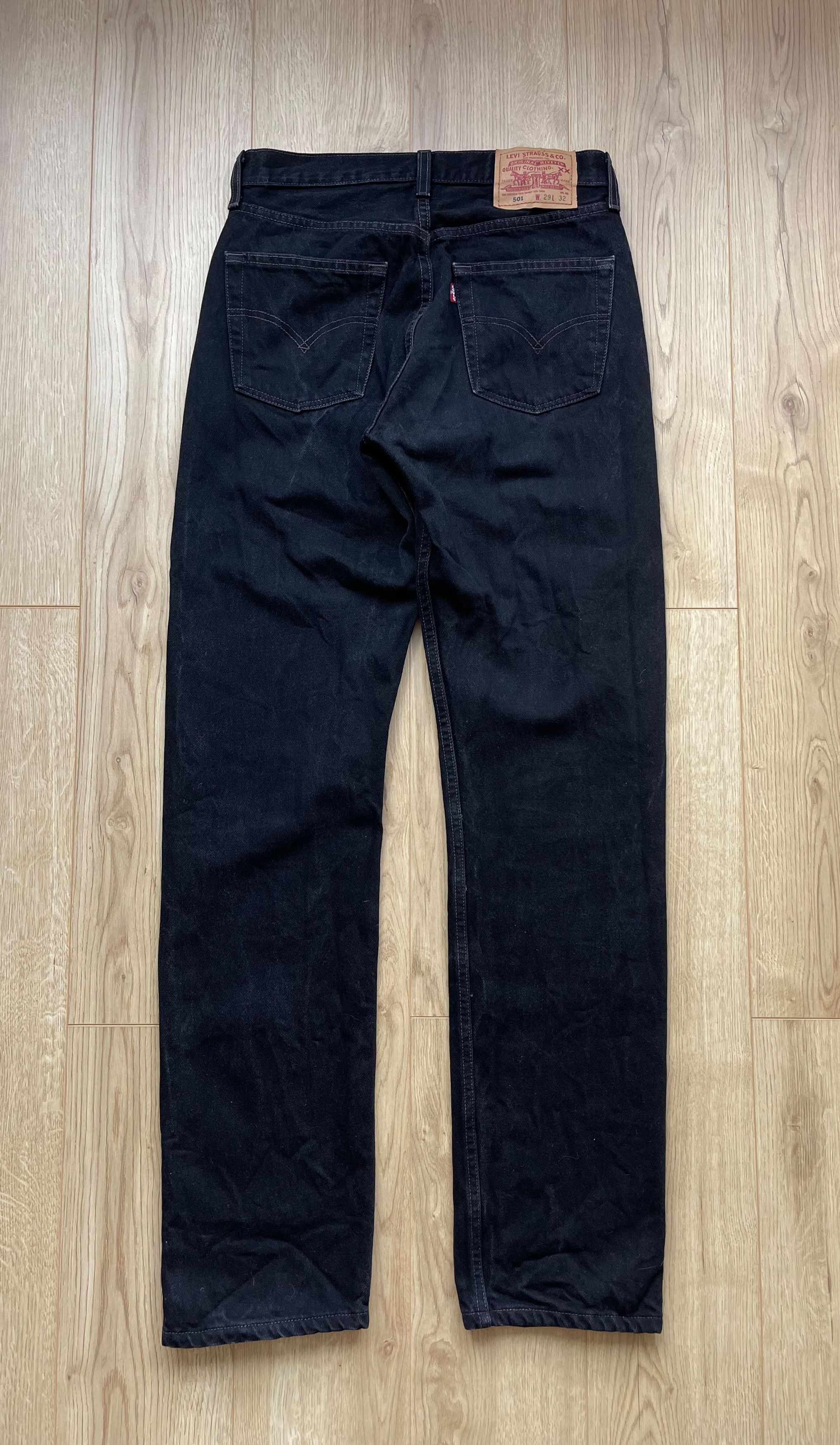 Levi's Vintage Clothing Vintage Levis 501 Women's Black Denim Jeans Pants Size 29" - 3 Thumbnail