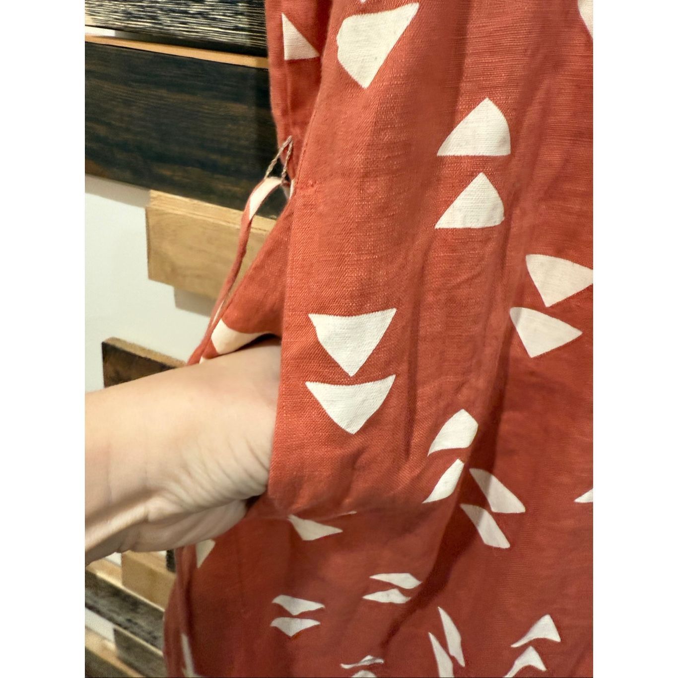 LIZ LISA Lisa Bayne rust/orange linen dress lagenlook size Medium Pet Size M / US 6-8 / IT 42-44 - 7 Thumbnail