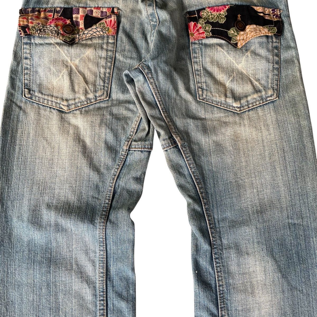 Kapital Y2k Japan Dominate Handcrafted Floral Sukajan Mudwash Jeans Size US 32 / EU 48 - 17 Thumbnail