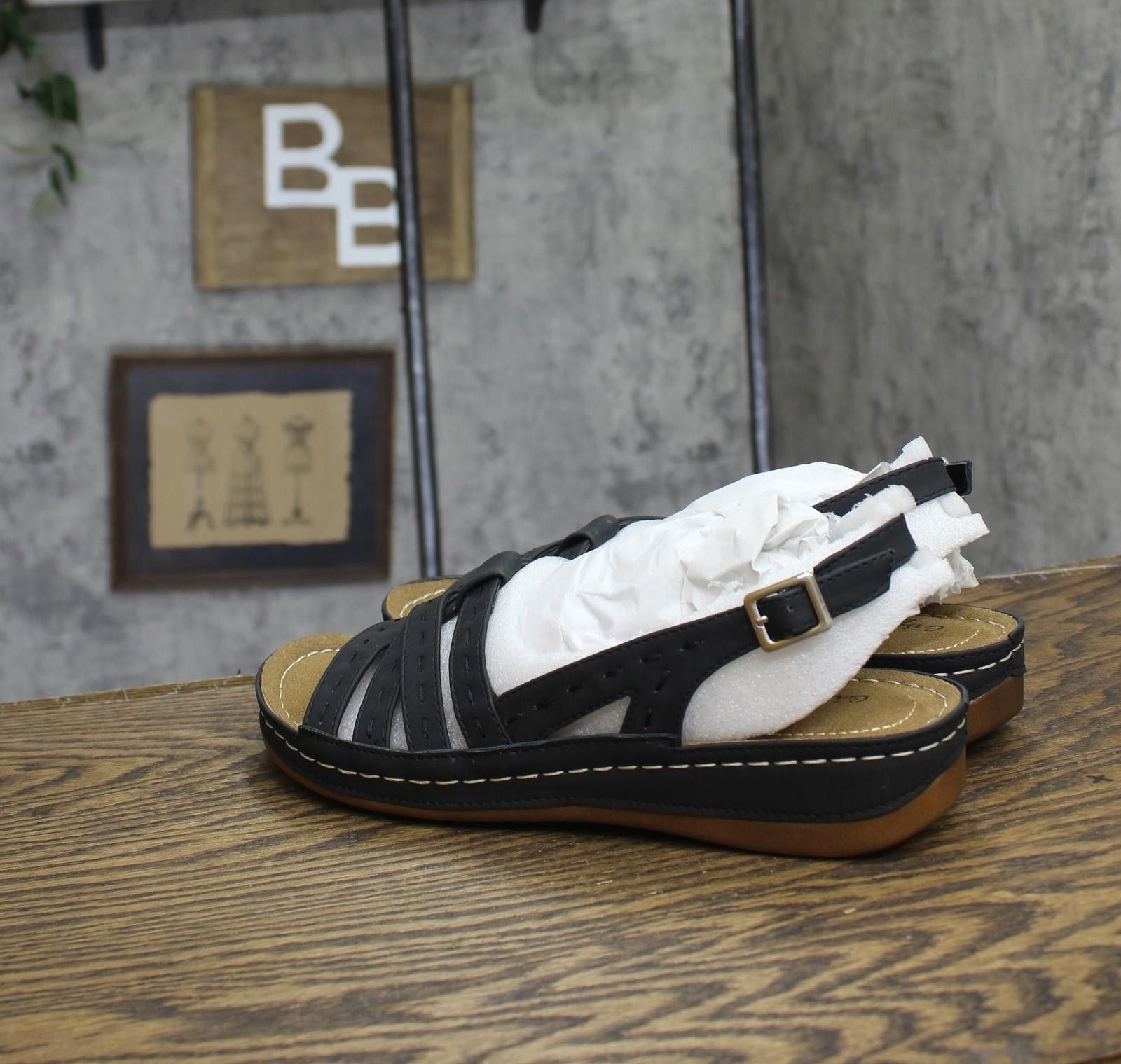 Other Nwt Easy Street Womens Kehlani Wedge Sandal Kehln Black 9m Size US 9 / IT 39 - 2 Thumbnail