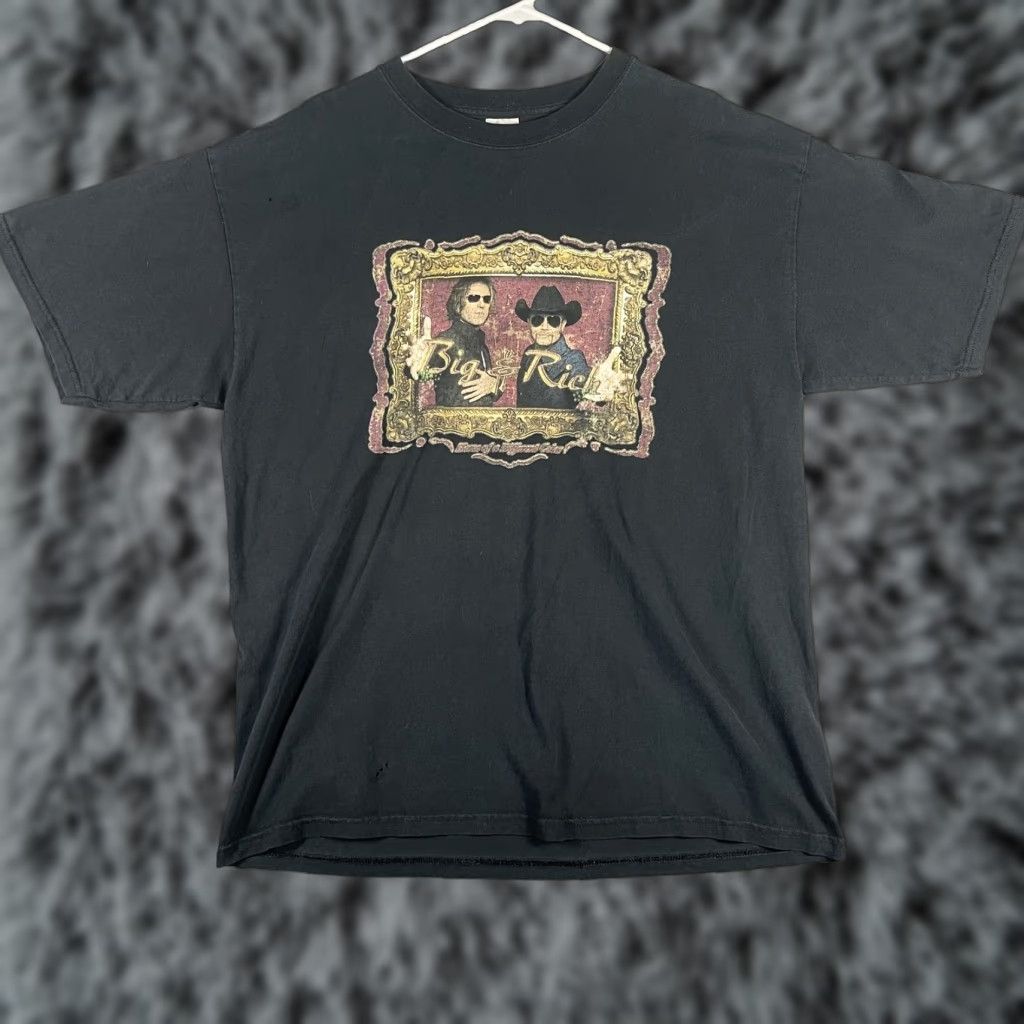 Gildan VINTAGE Big and Rich Shirt Mens XL Black Graphic Tee Gildan Ultra Cotton Size US XL / EU 56 / 4 - 1 Thumbnail