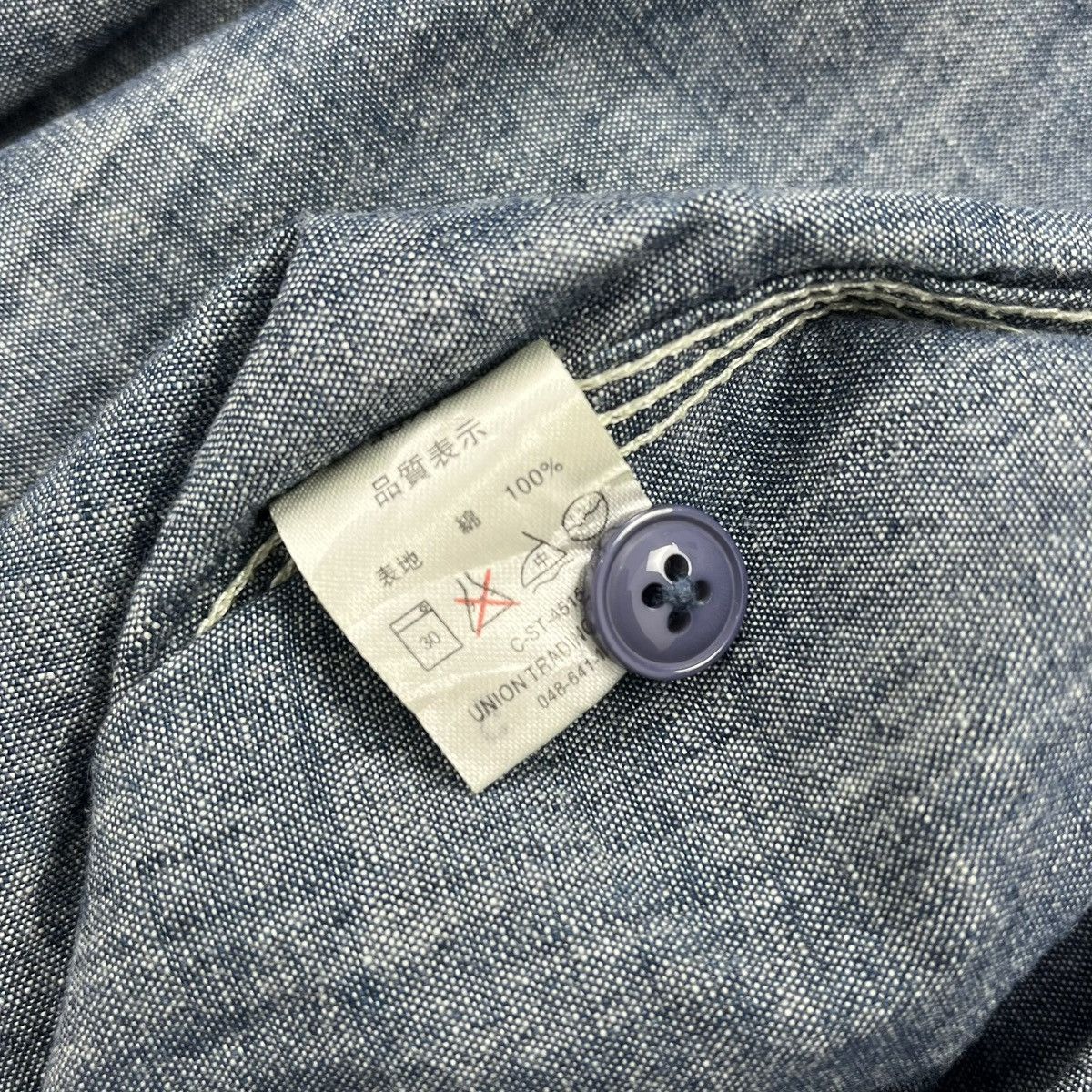 Japanese Brand Vintage Houston Military USN Chambray Pocket Denim Shirt Size US M / EU 48-50 / 2 - 11 Thumbnail