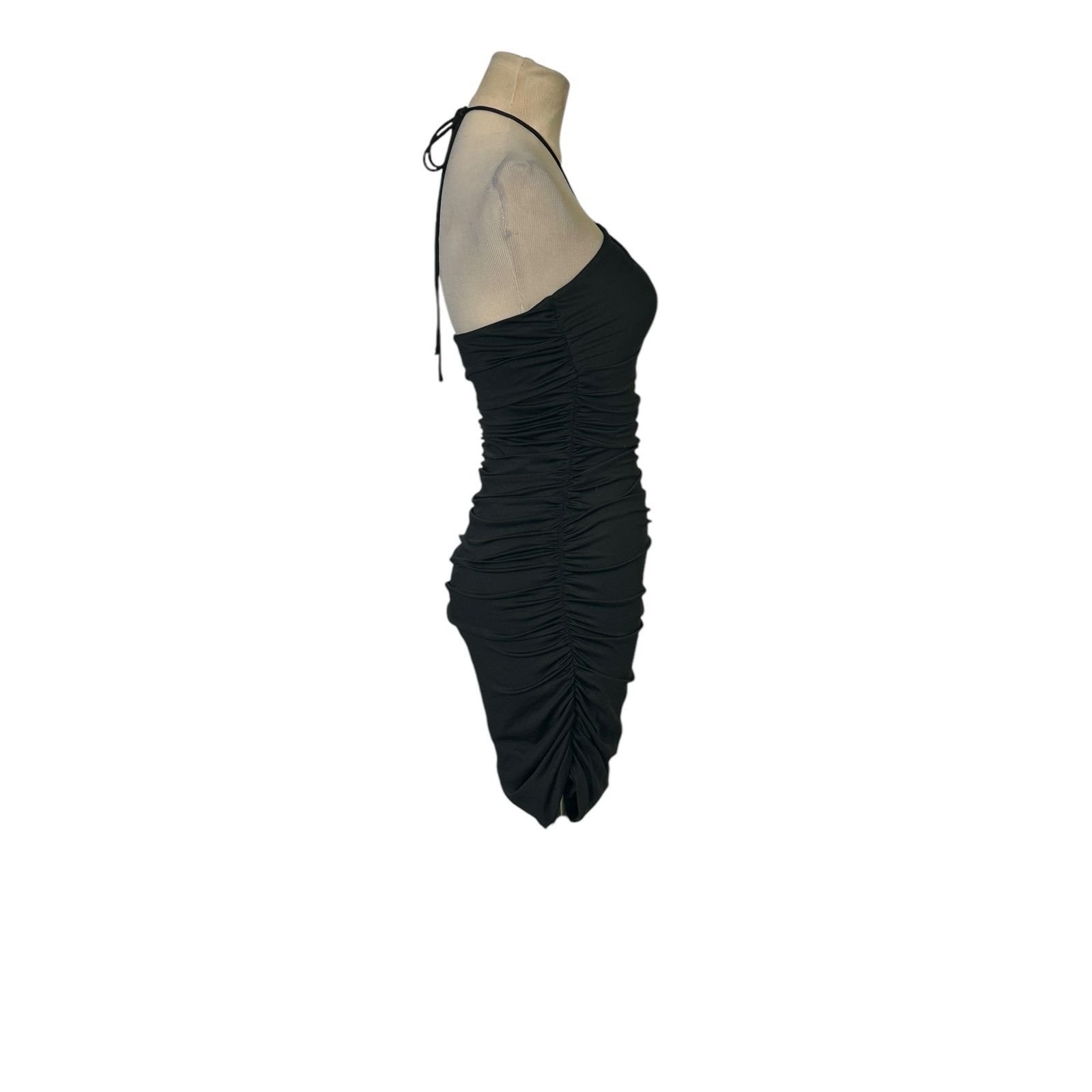 PRINCESS POLLY Princess Polly black halter cut out ruched mini dress size 2 Size XS / US 0-2 / IT 36-38 - 16 Thumbnail