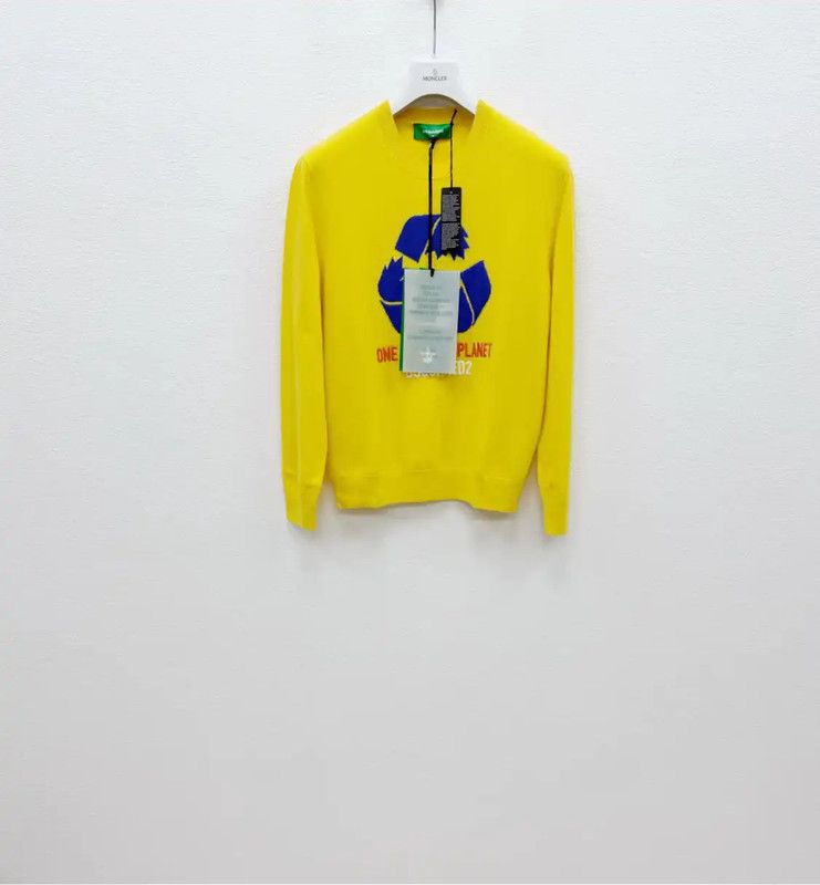 Dsquared2 DSQUARED2 Yellow Cashmere Long Sleeve Sweater 0089 Size US L / EU 52-54 / 3 - 1 Thumbnail