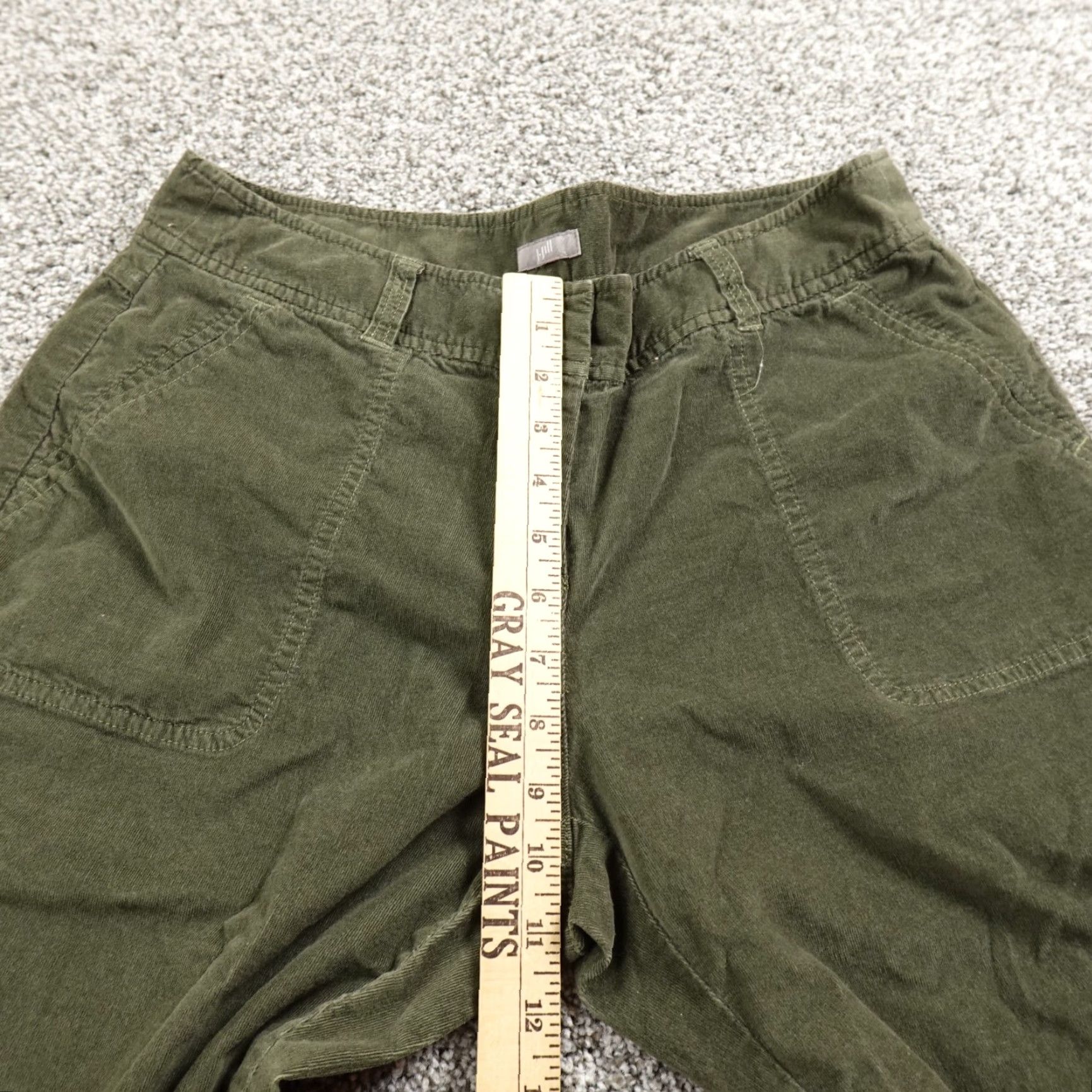 J. Jill J. Jill Pants Women 12 Green Cargo Corduroy High Rise Wide-Leg Baggy Stretch Size 34" / US 12 / IT 48 - 5 Thumbnail