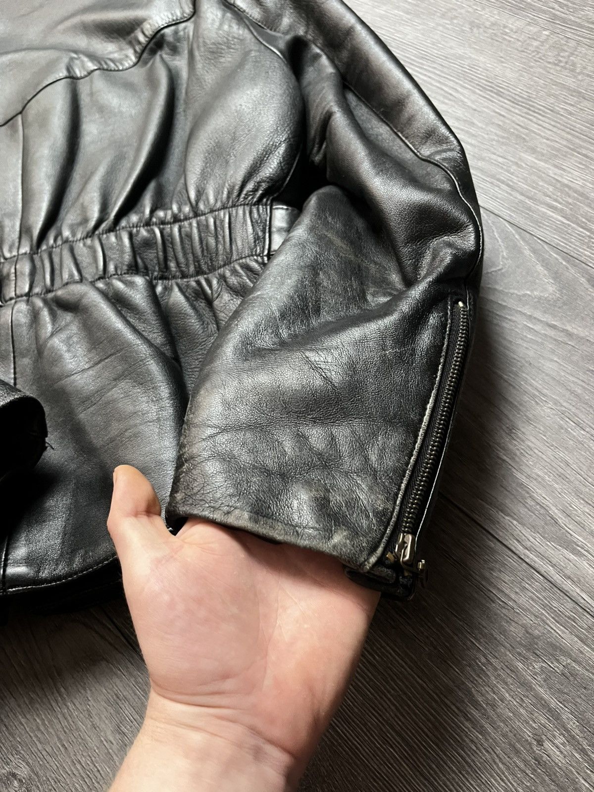 Genuine Leather Vintage 1990s Archival Leather Moto Jacket Oklahoma Buttons Size US M / EU 48-50 / 2 - 13 Thumbnail
