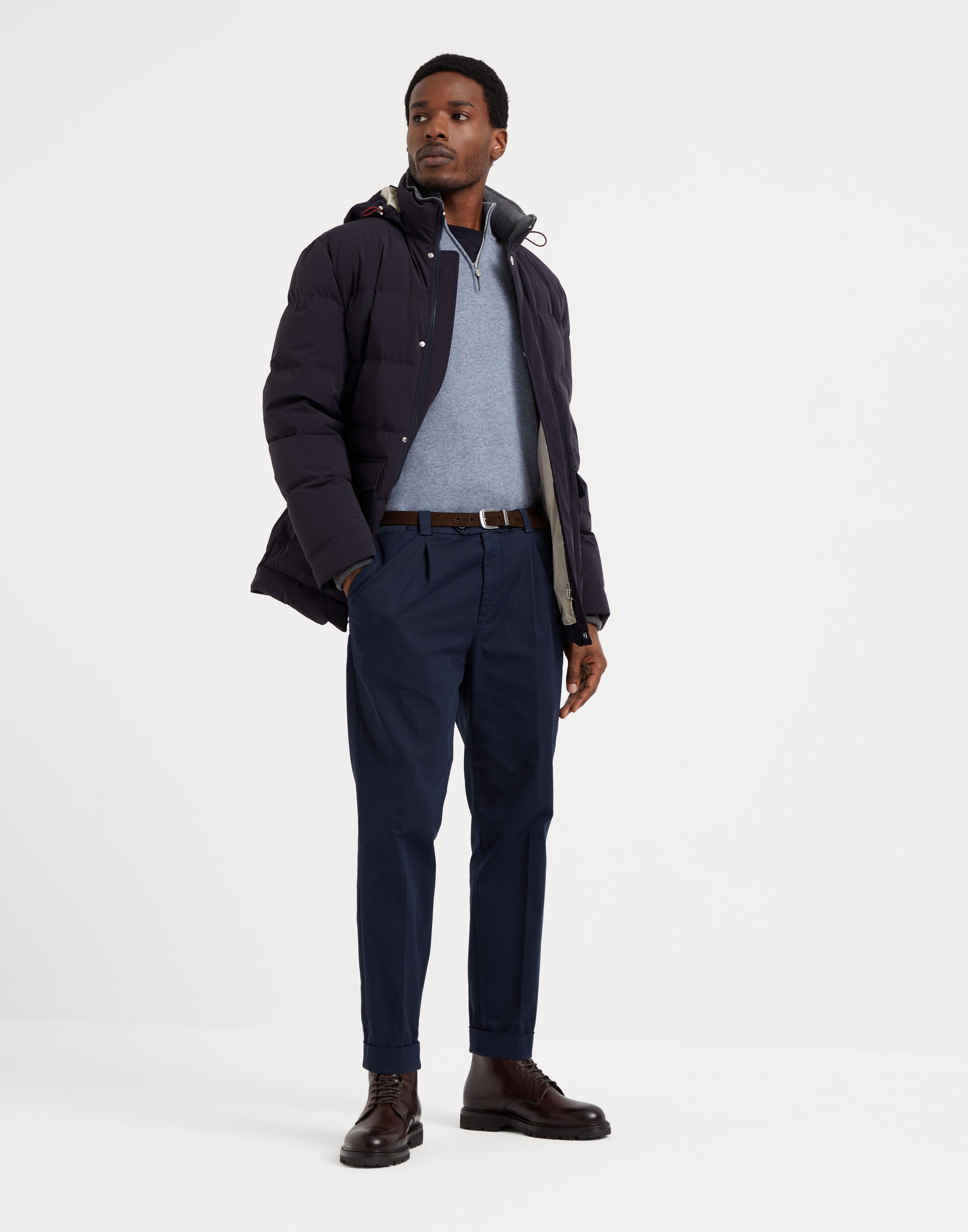 Brunello Cucinelli o1w1db10226 Wr Padded Jacket in Navy Blue Size US S / EU 44-46 / 1 - 5 Thumbnail