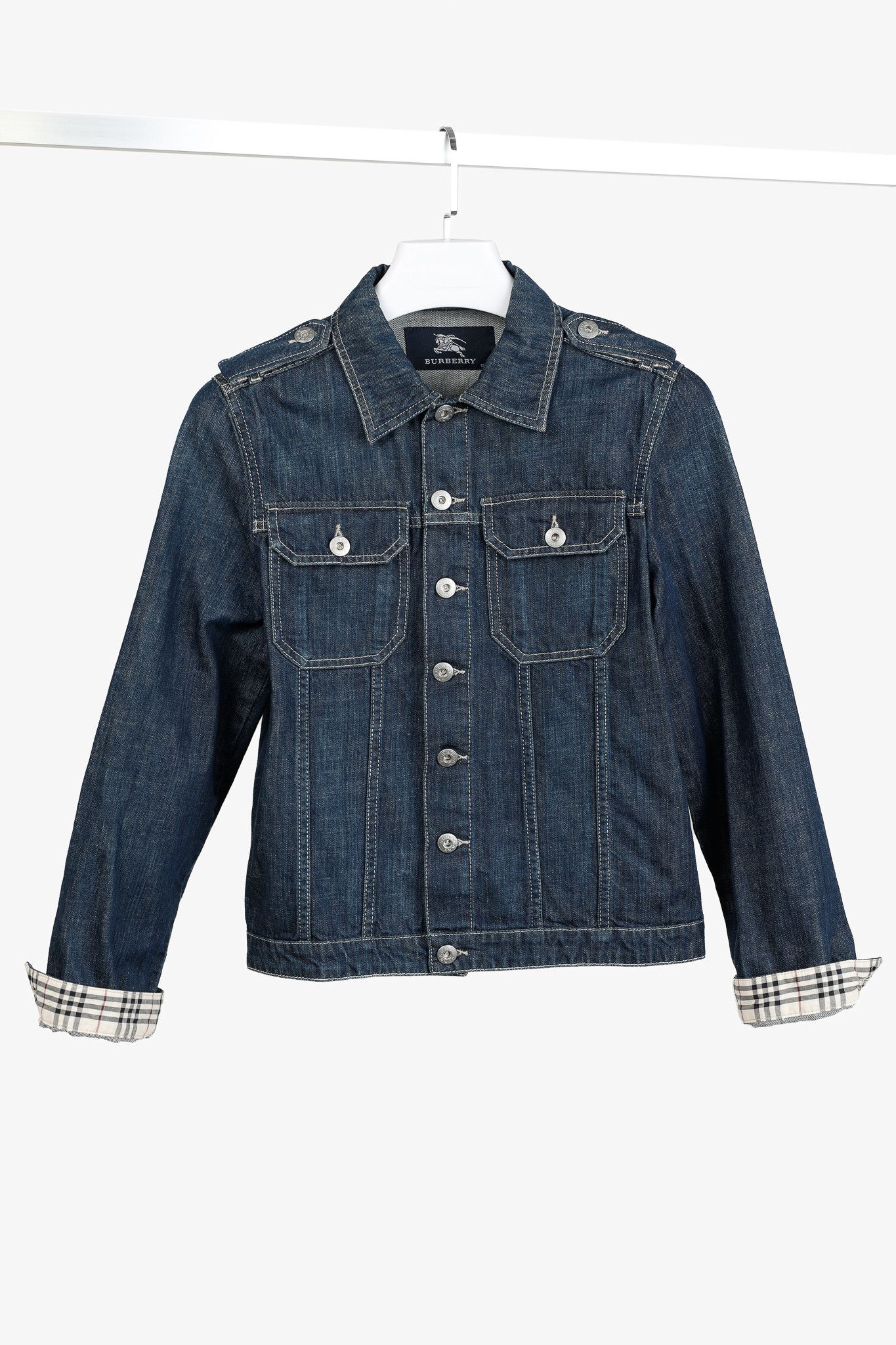 Burberry Burberry Check-Cuff Buttoned Denim Jacket Size XS / US 0-2 / IT 36-38 - 1 Thumbnail