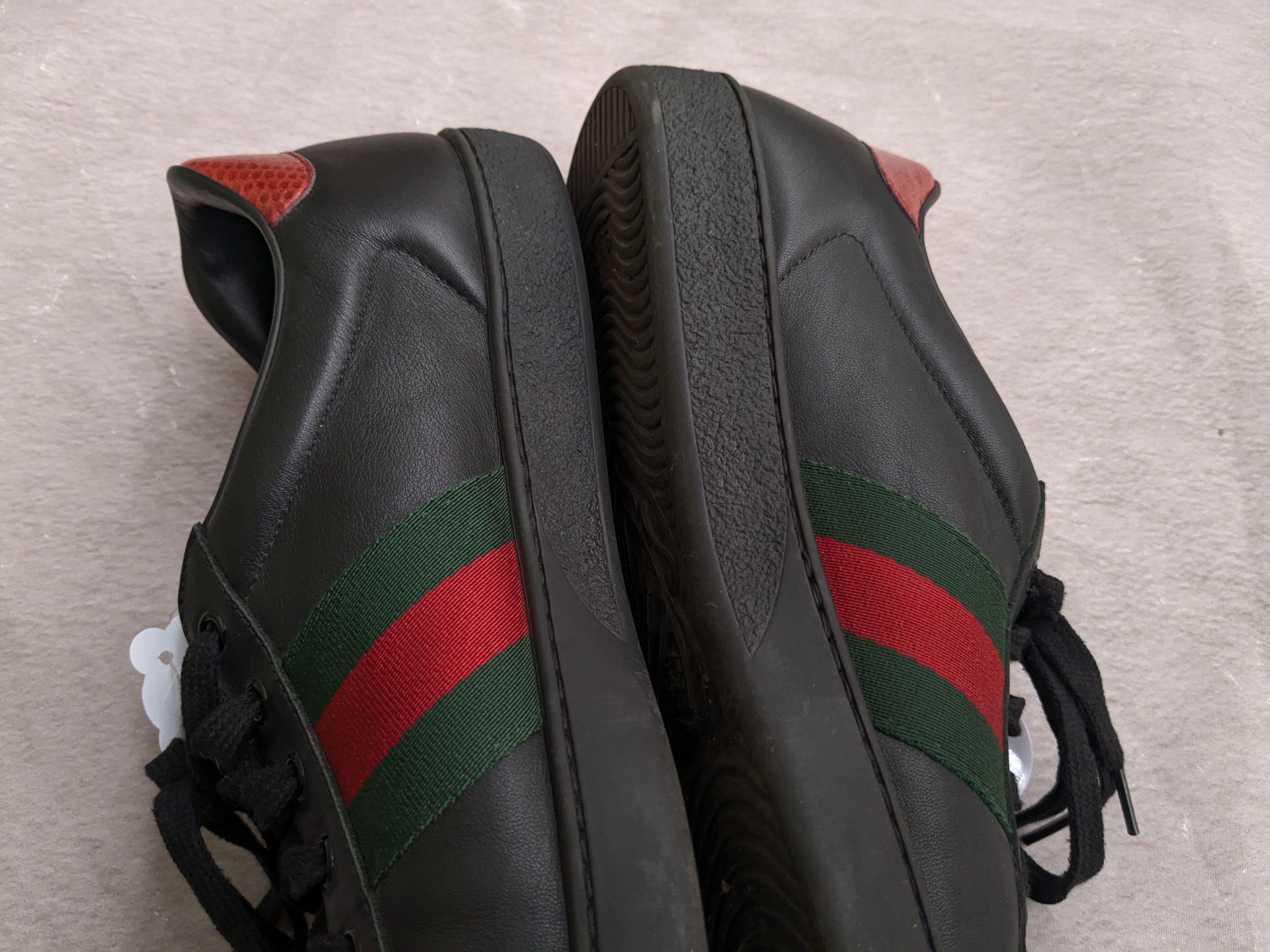Gucci Gucci Ace Sneakers Black 12.5 Leather Low Tops Web Size US 12.5 / EU 45-46 - 12 Thumbnail