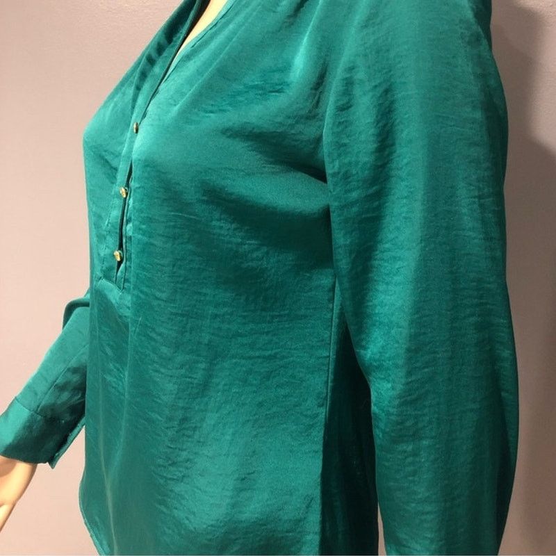 Oakton Limited The Limited Emerald Green Buttoned Down Blouse S Petite Size S / US 4 / IT 40 - 6 Thumbnail