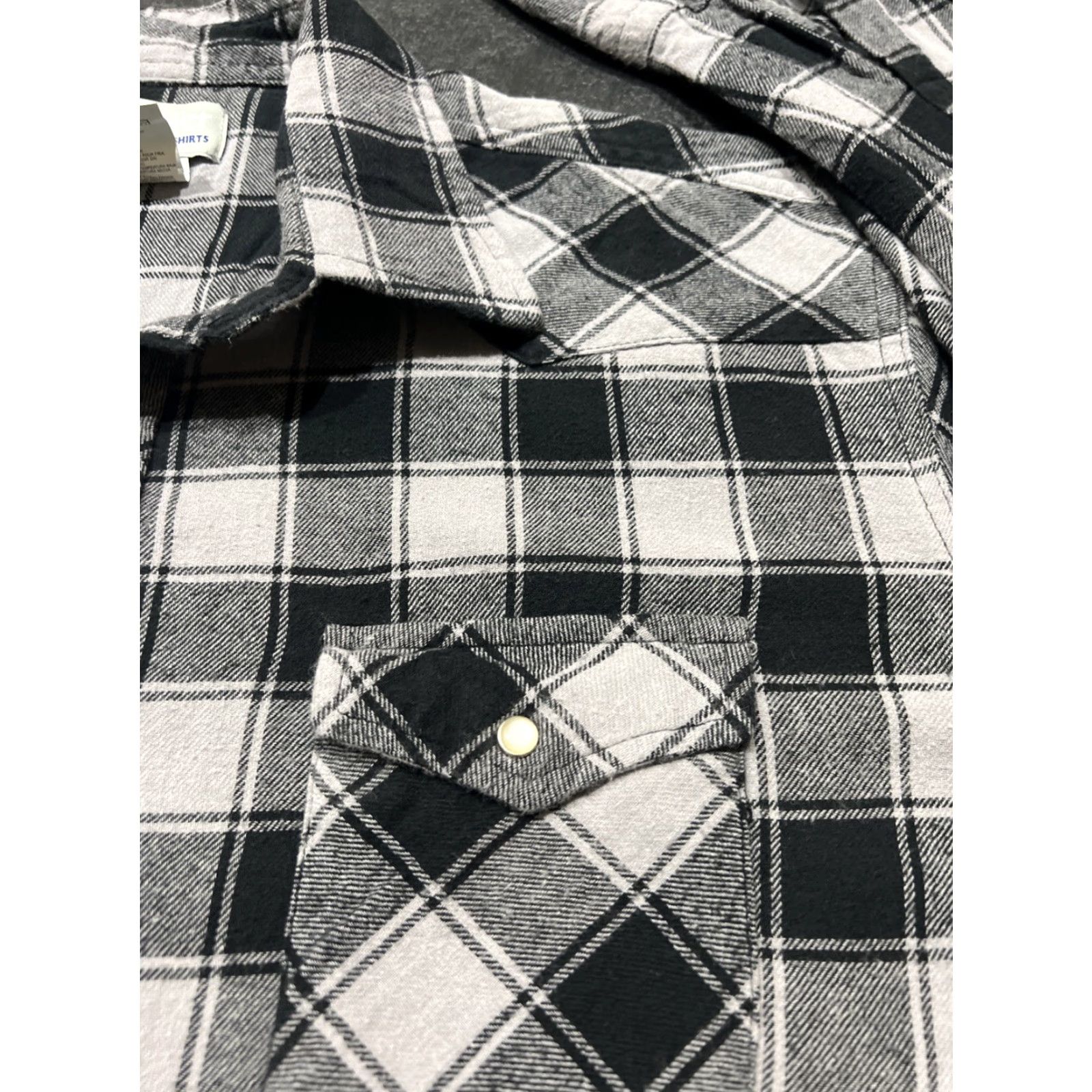 Wrangler VINTAGE Wrangler Shirt Mens 2XL Gray Black Plaid Pearl Snap Button Up Wrancher Size US XXL / EU 58 / 5 - 3 Thumbnail