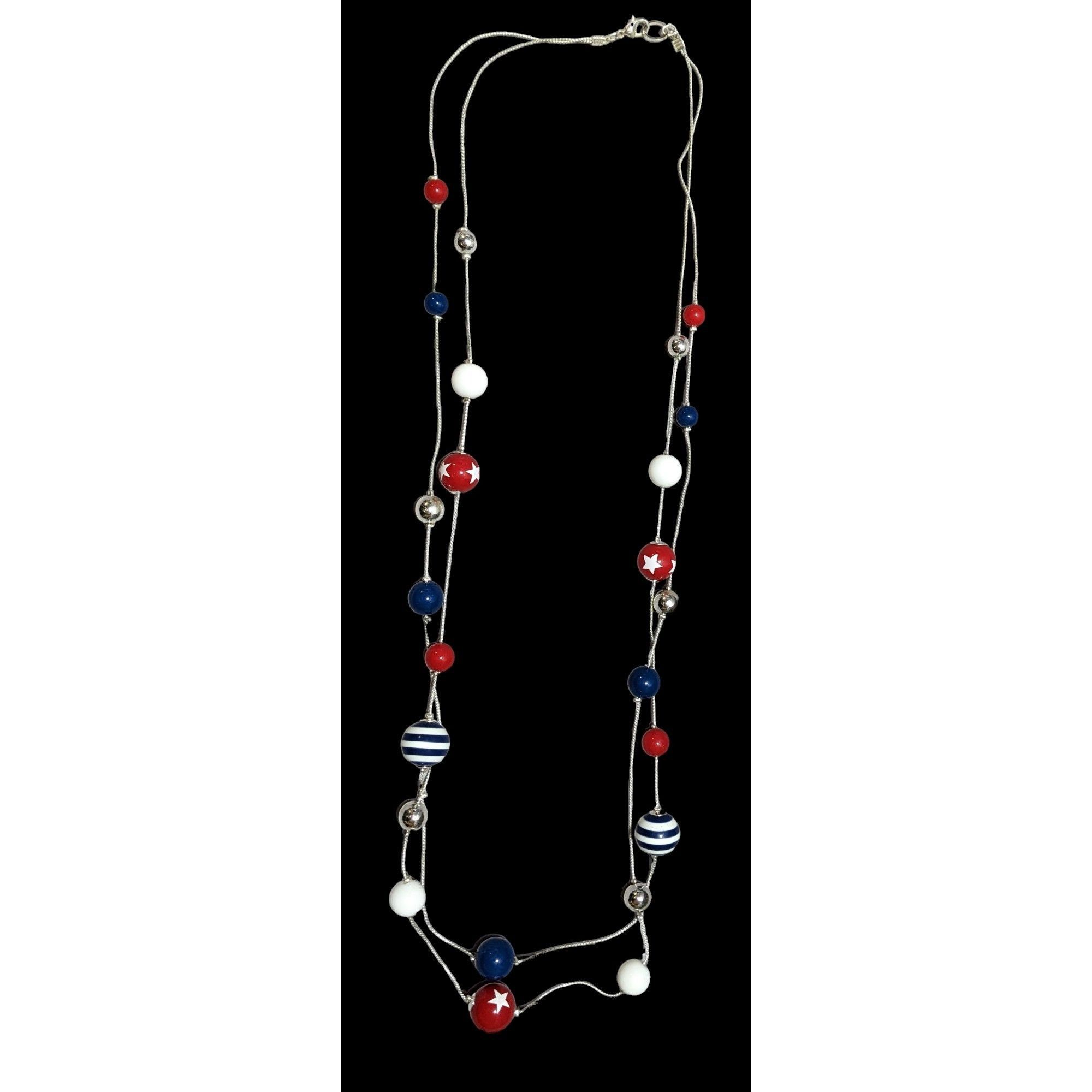 Other Patriotic Bubblegum Bead Necklace Size ONE SIZE - 1 Thumbnail