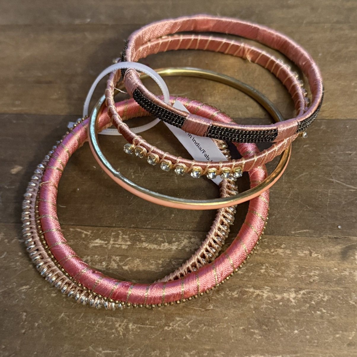 Other Embellished rose silk bangle bracelets set Size ONE SIZE - 4 Thumbnail