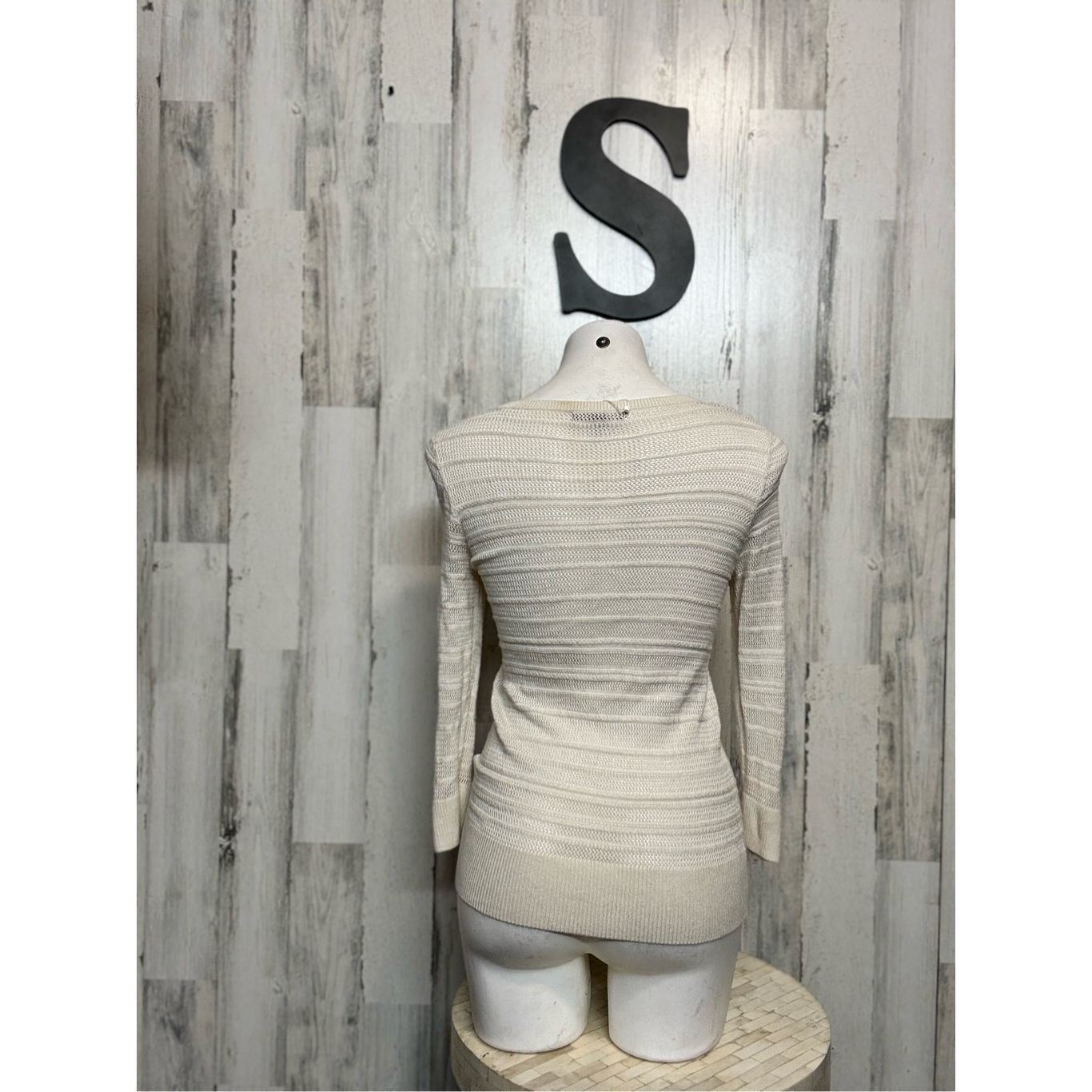 Banana Republic Banana Republic Cream Open Knit Long Sleeve Sweater Tunic To Size S / US 4 / IT 40 - 3 Thumbnail